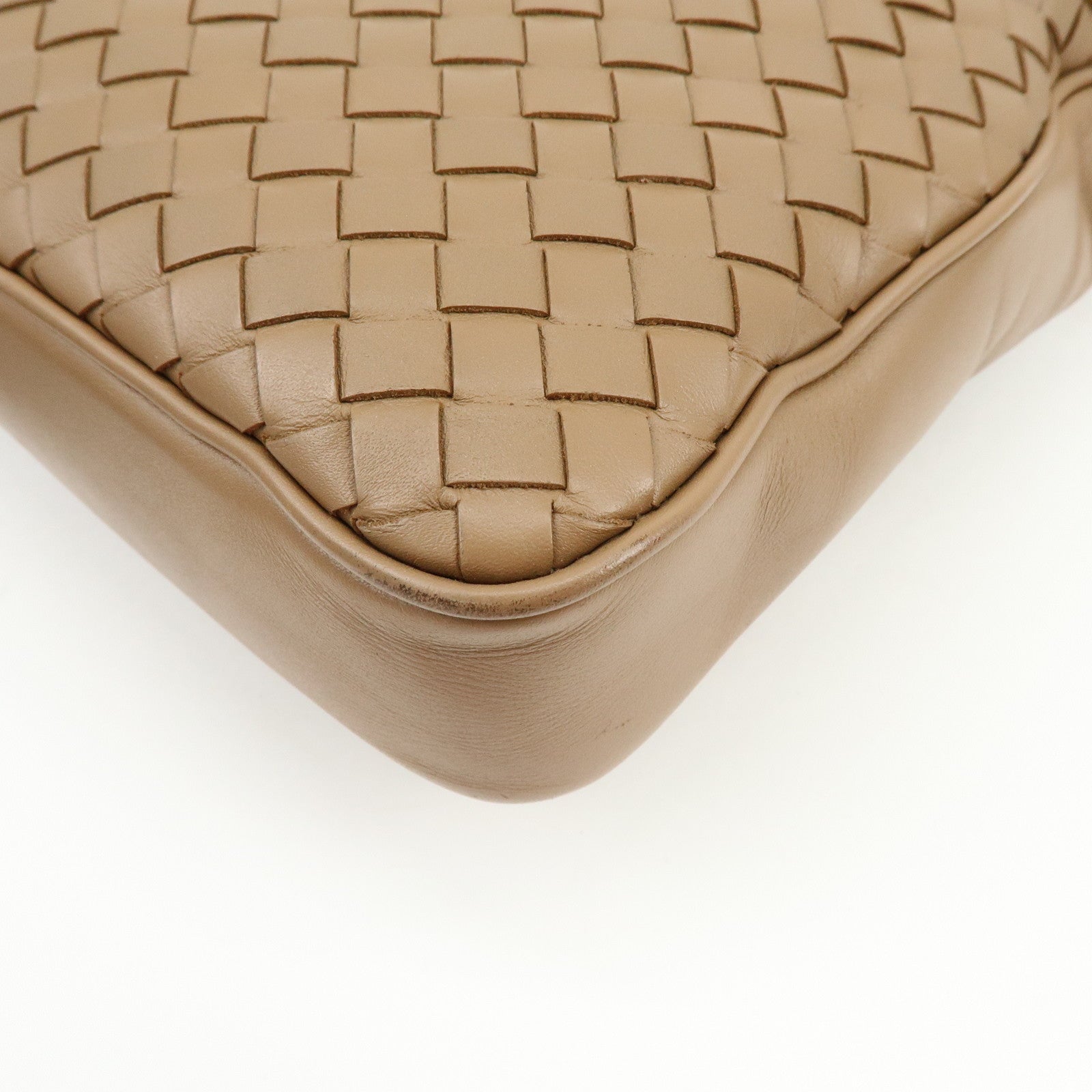 BOTTEGA VENETA Intrecciato Leather Shoulder Crossbody Bag Beige