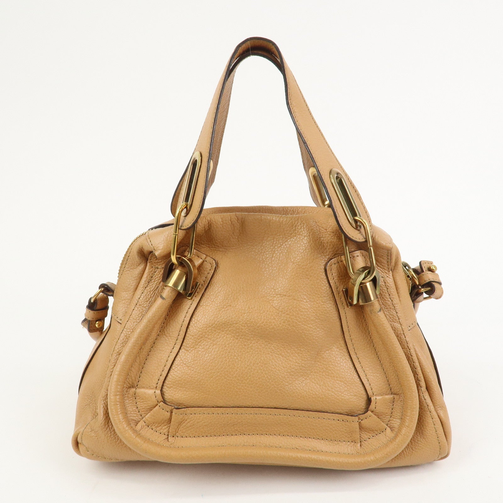 Chloe Paraty Leather 2Way Bag Shoulder Bag Hand Bag Brown