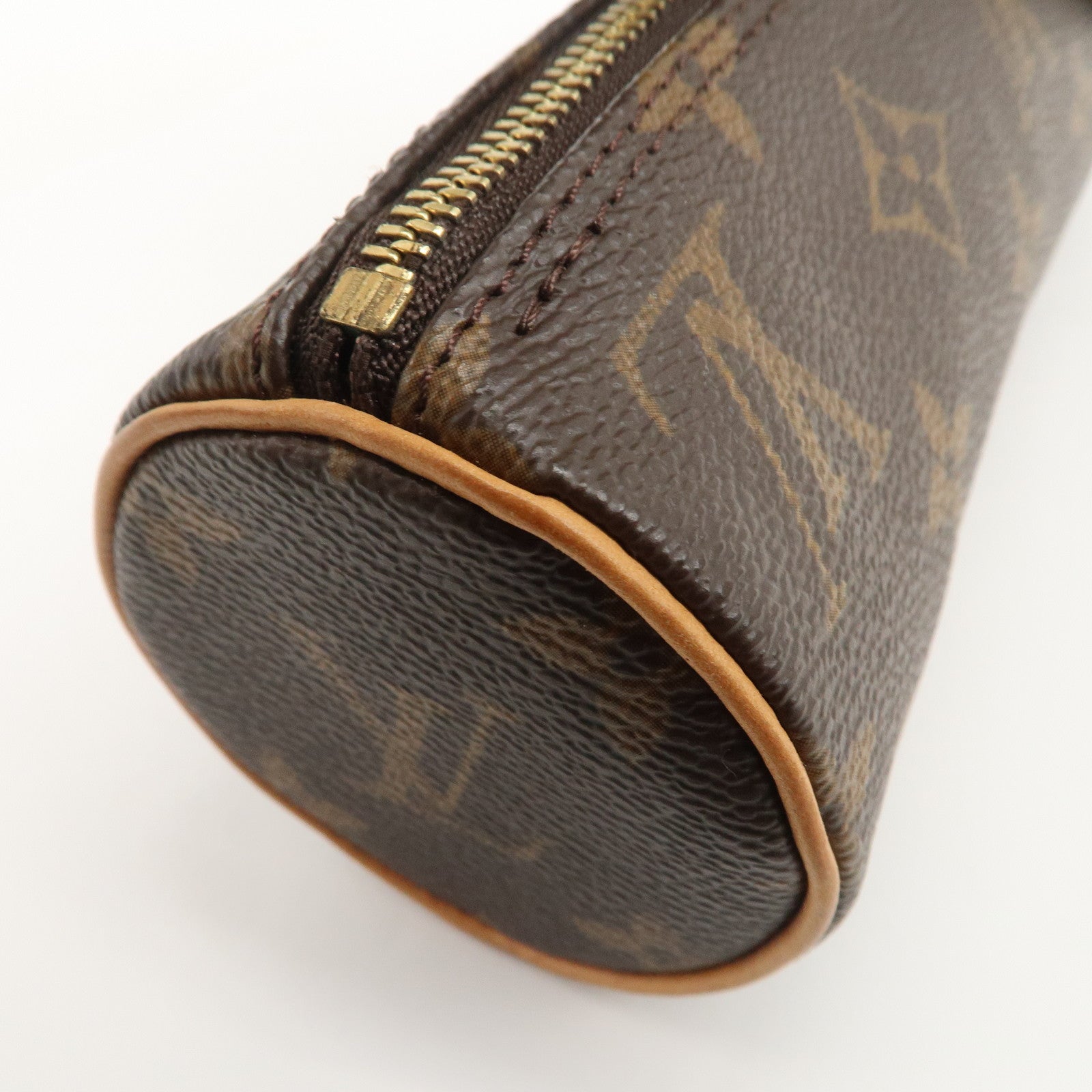 Louis Vuitton Monogram Trousse Ronde Pen Case Brown M47630