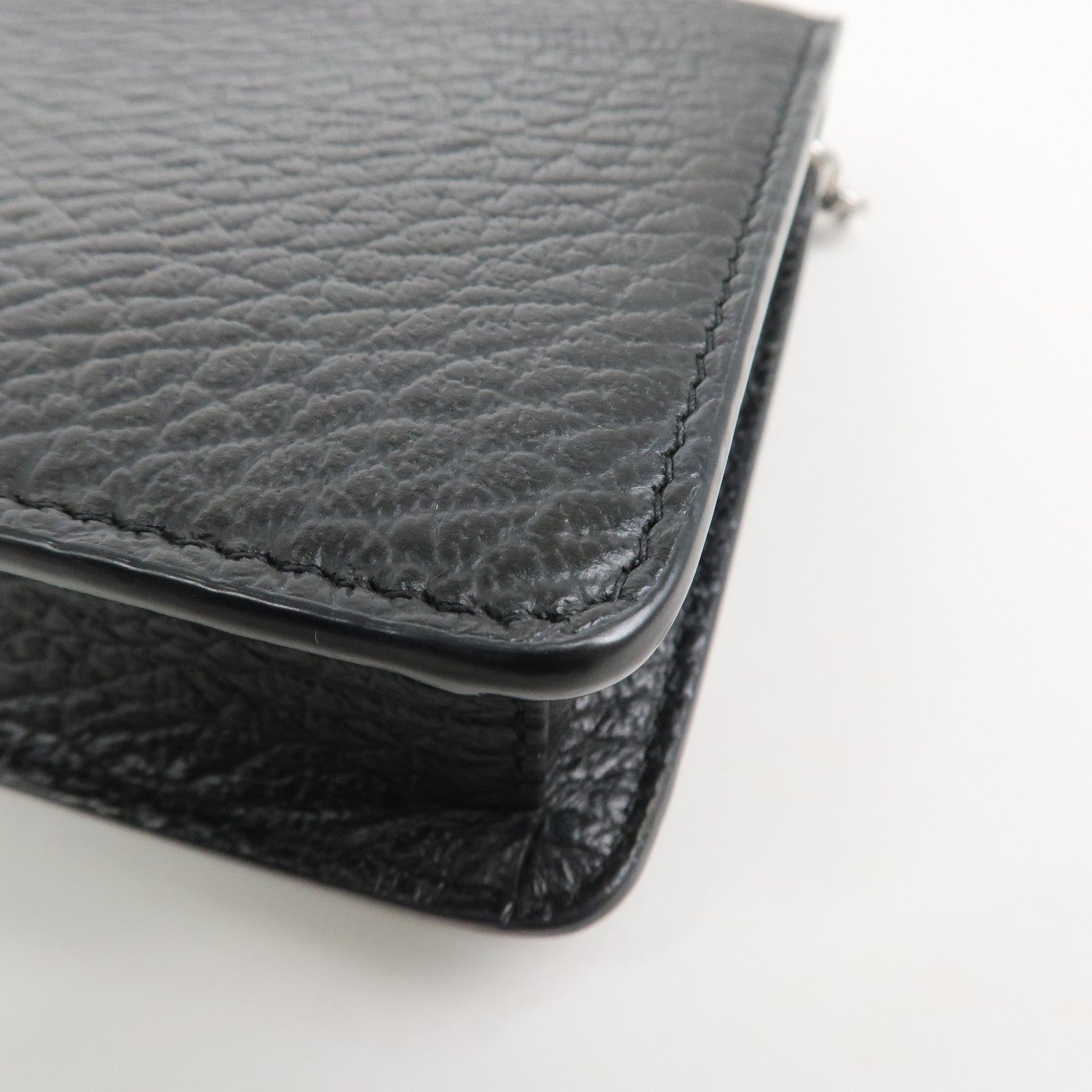 Maison Margiela Leather Shoulder Bag 4 Stitches Chain Wallet Black