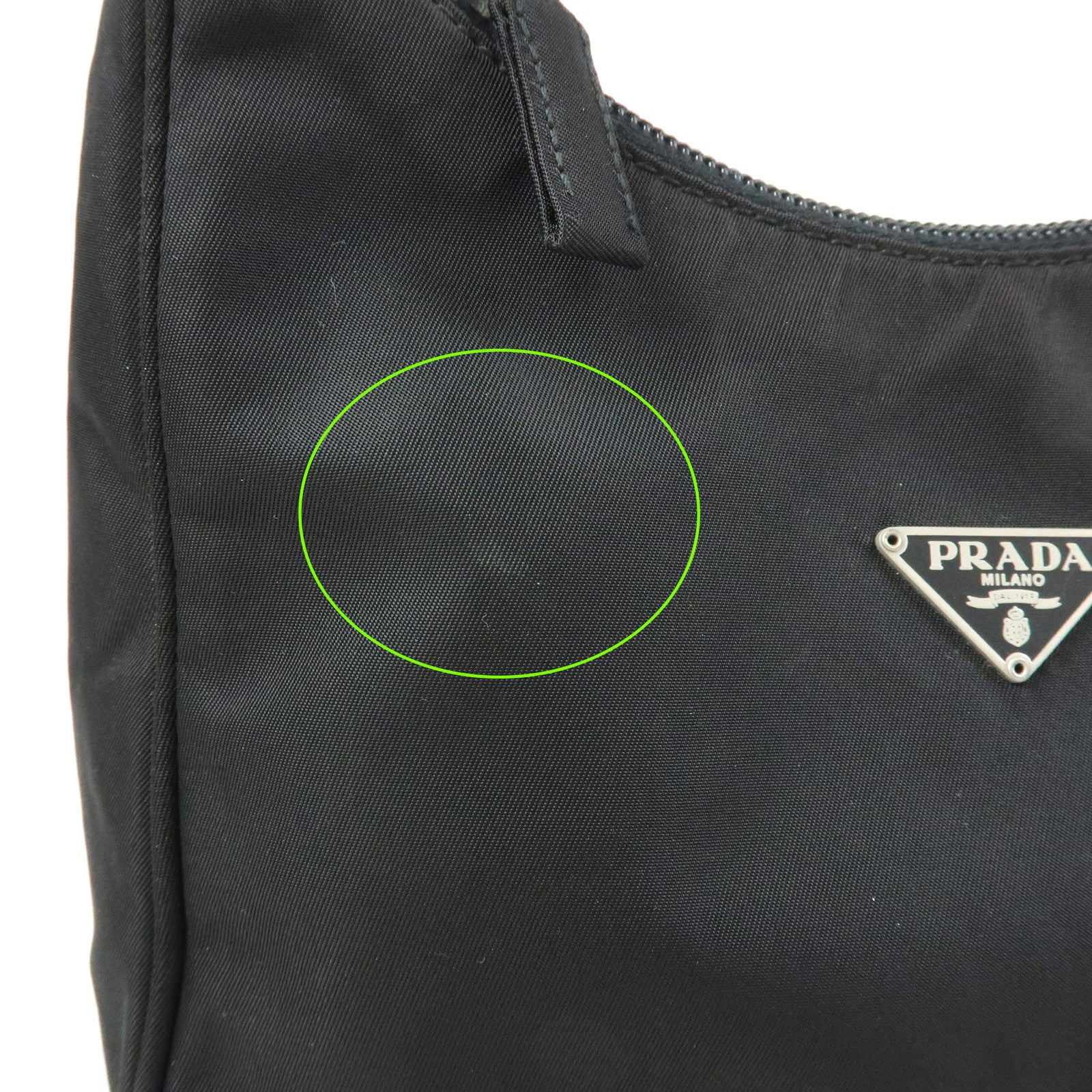PRADA Triangle Logo Nylon Mini Hand Bag Shoulder Bag Black