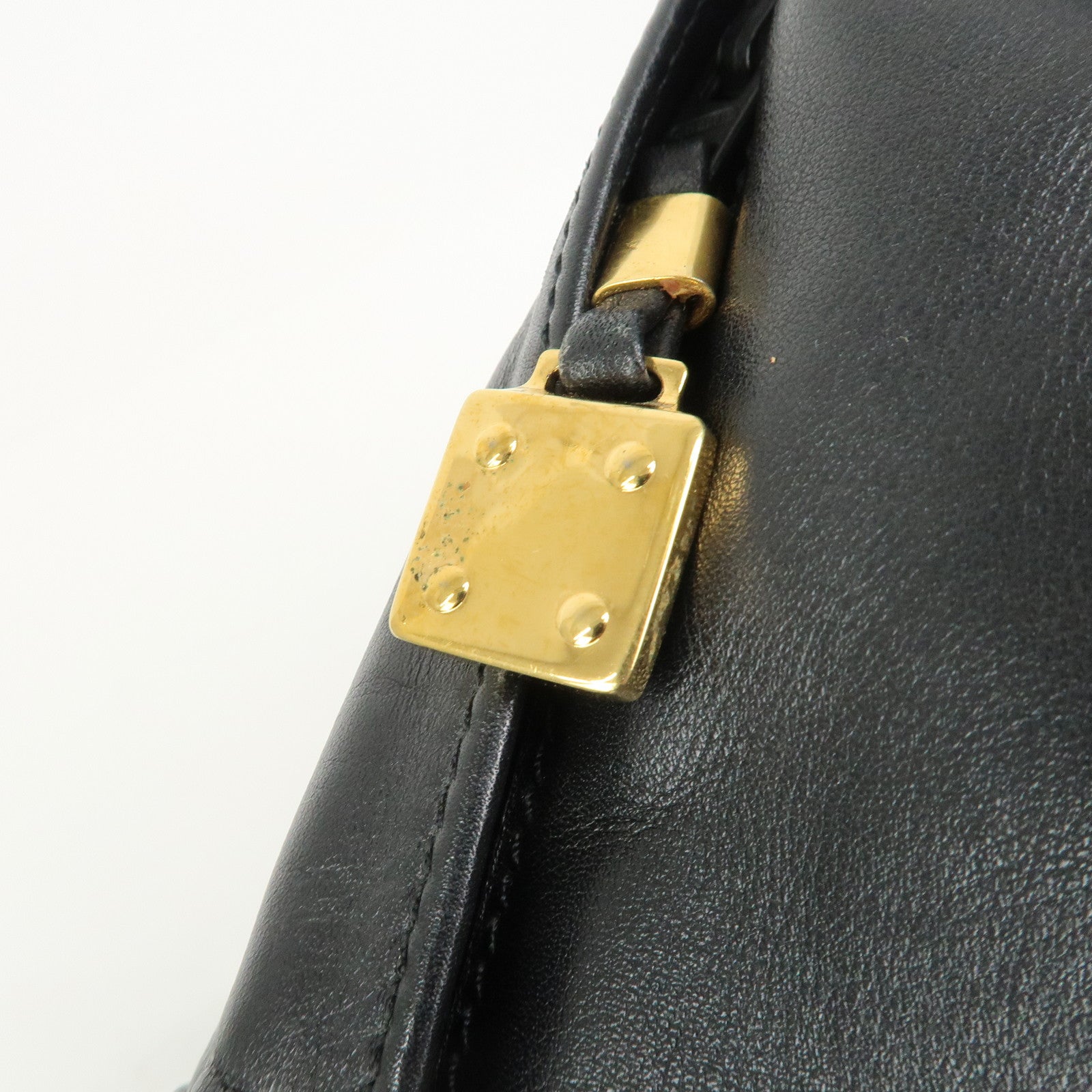 LOEWE Anagram Leather 2Way Bag Boston Bag Shoulder Bag Black