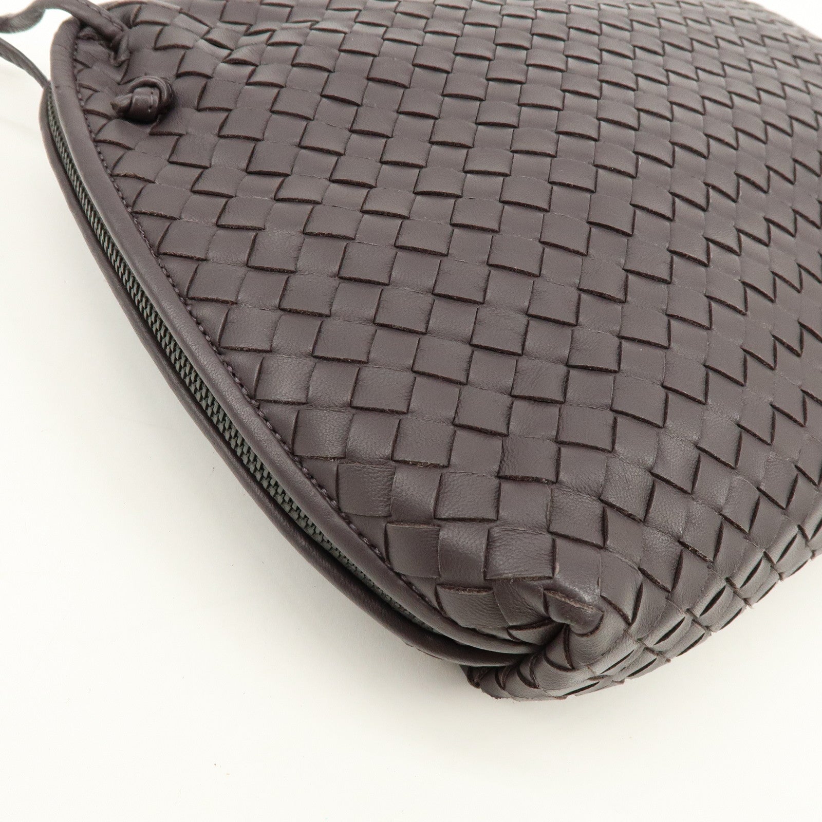 BOTTEGA VENETA Intrecciato Leather Shoulder Bag Brown 245355