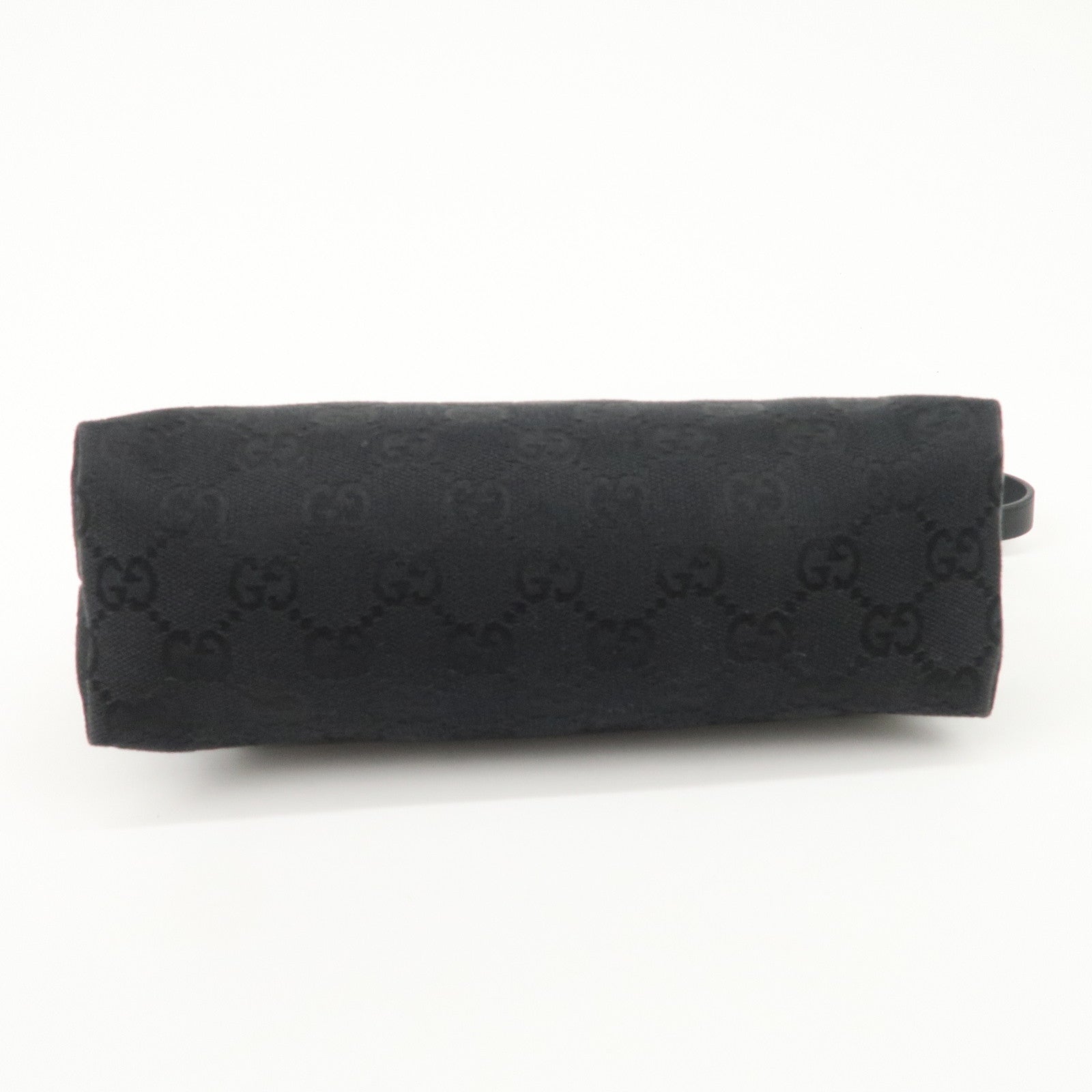 GUCCI GG Canvas Leather Accessory Pouch Hand Bag Black 103399 Used
