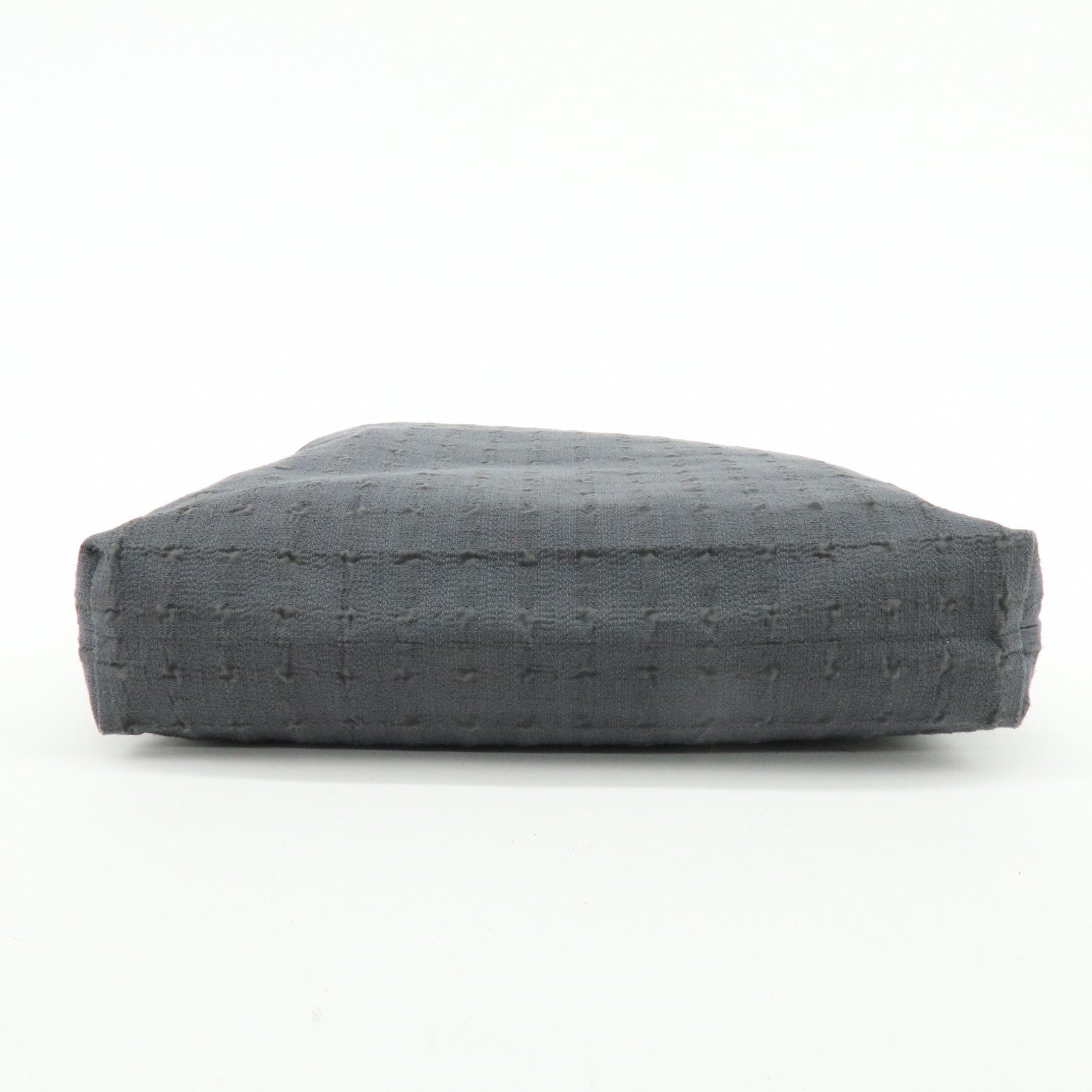 HERMES Amedaba GM Canvas Leather Tote Bag Hand Bag Gray