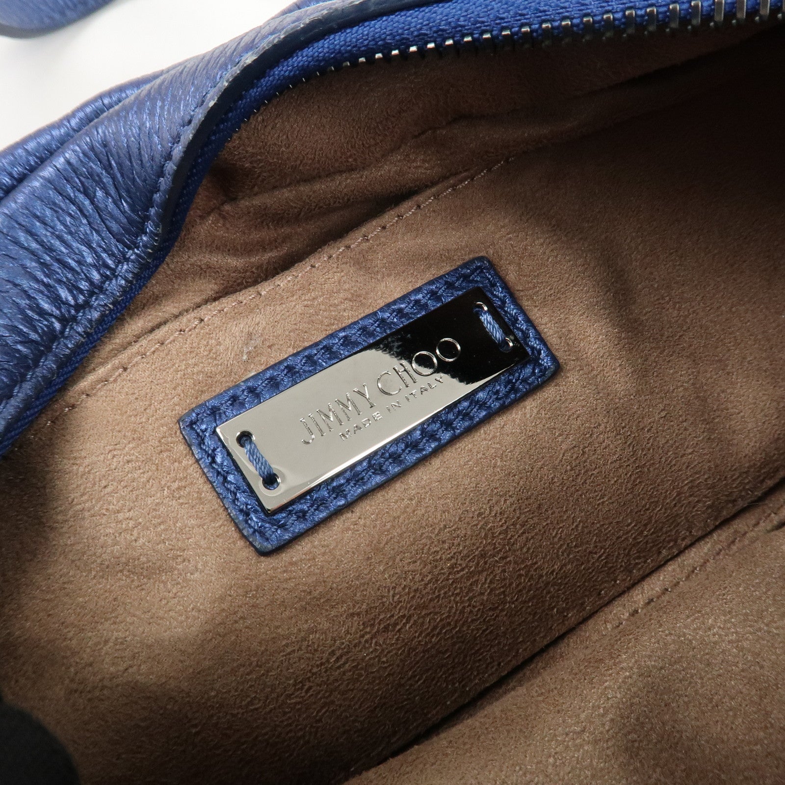 JIMMY CHOO Leather MINISARA 2Way Bag Hand Bag Shoulder Bag Blue