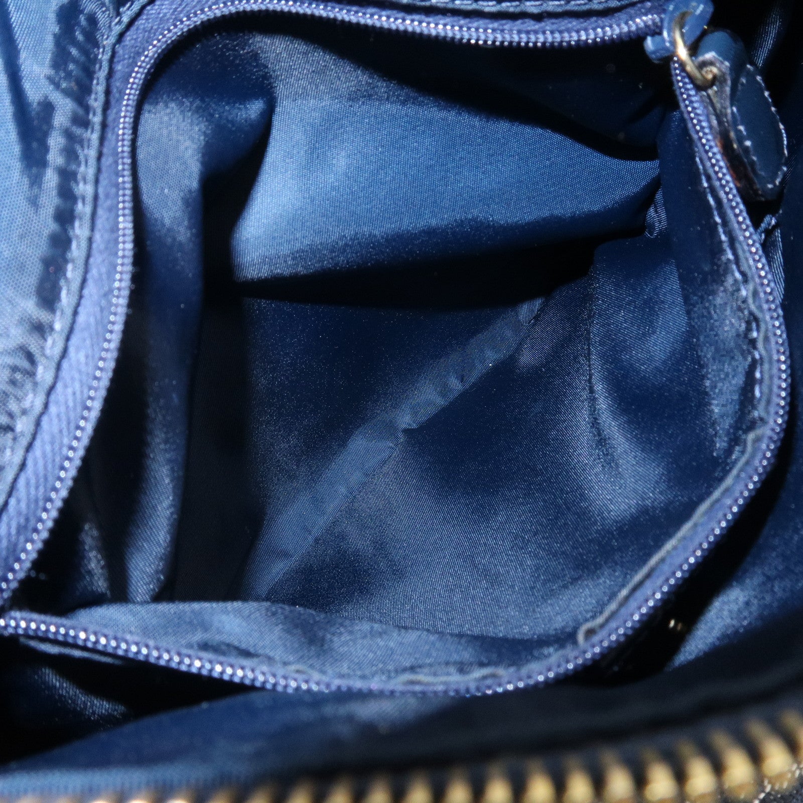 Christian Dior Trotter Jacquard Canvas Leather Boston Bag Navy