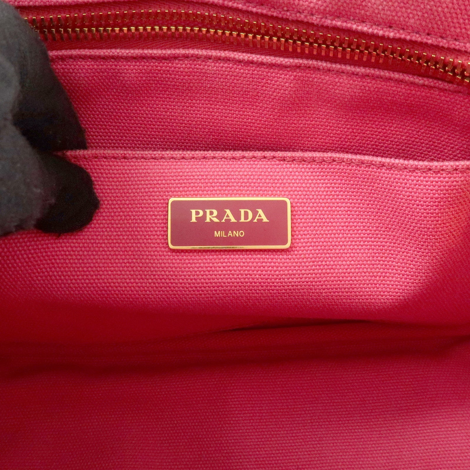 PRADA Canapa Mini Canvas 2Way Bag Hand Bag Pink 1BG439