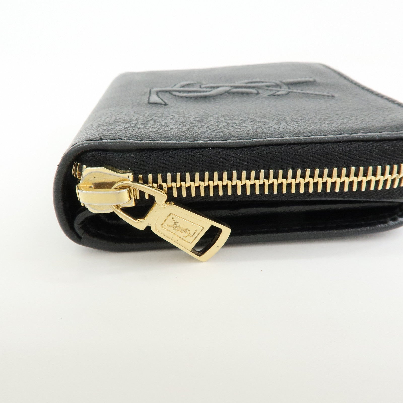 SAINT LAURENT PARIS Casandra Calf Leather Compact Wallet 568985