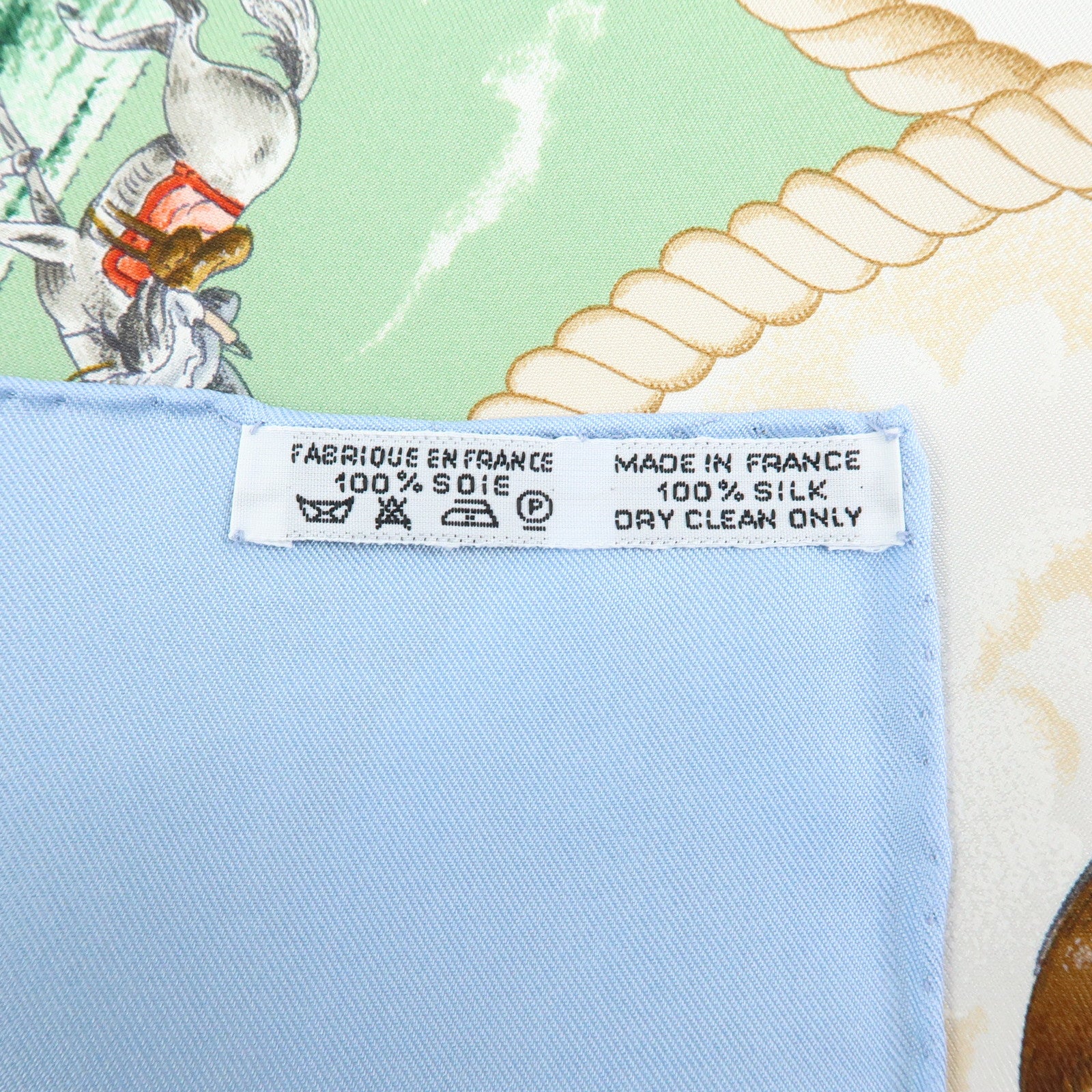 HERMES Carre 90 Silk 100% Scarf Auteuil en Mai Horse Print