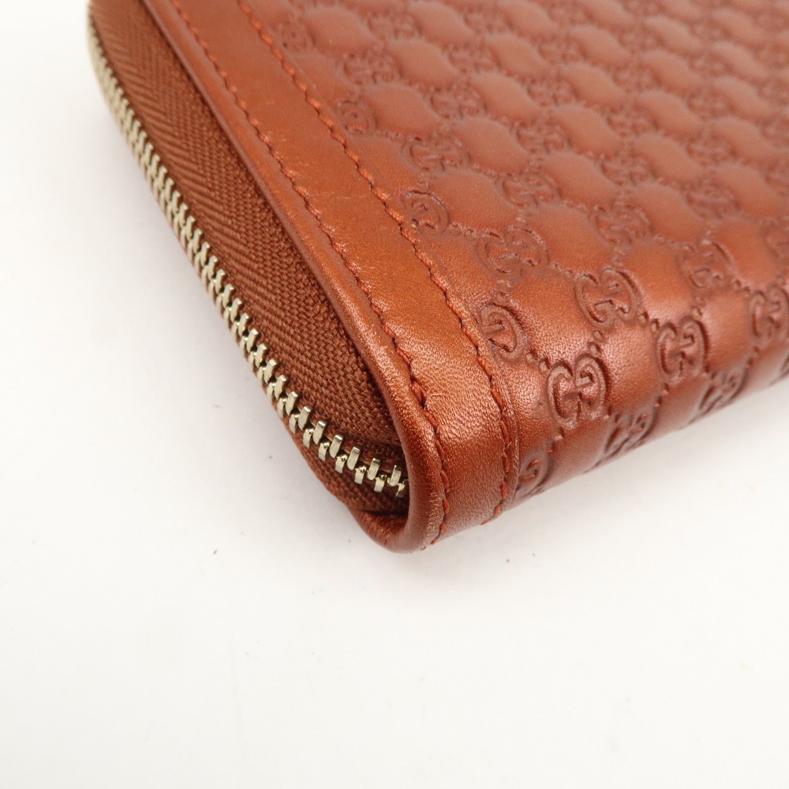 GUCCI Sukey Interlocking G Micro Guccissima Zippy Wallet 308012