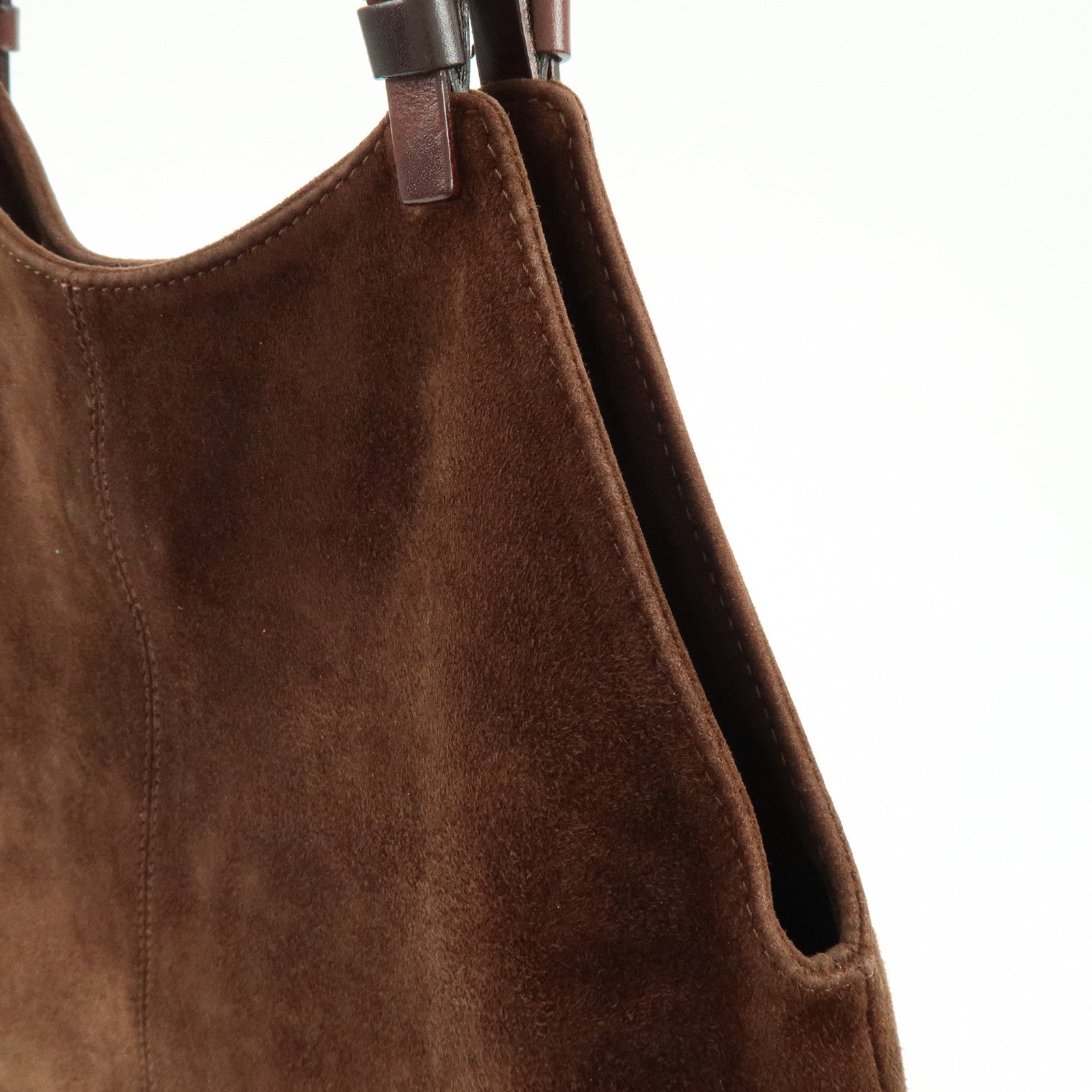 FENDI Suede Tote Bag Hand Bag Shoulder Bag Brown 26690