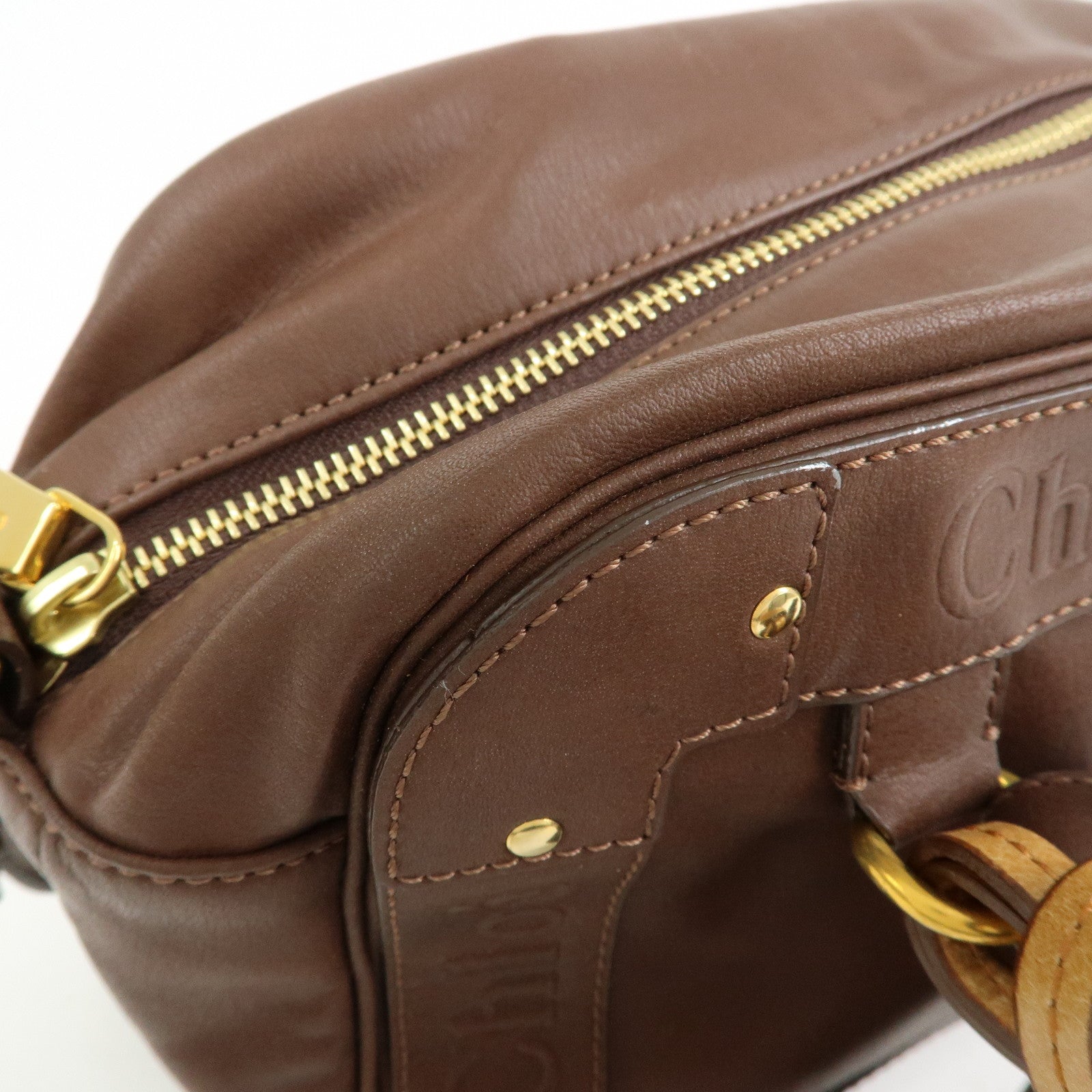 Chloe Eden Leather Shoulder Bag Crossbody Bag Tassel Dark Brown