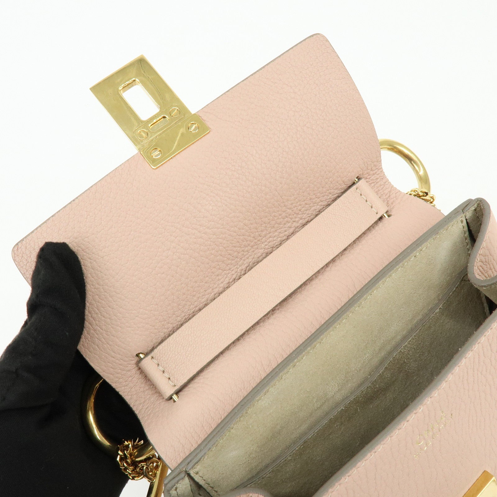 Chloe Drew Calf Leather Shoulder Bag Crossbody Bag Light Pink
