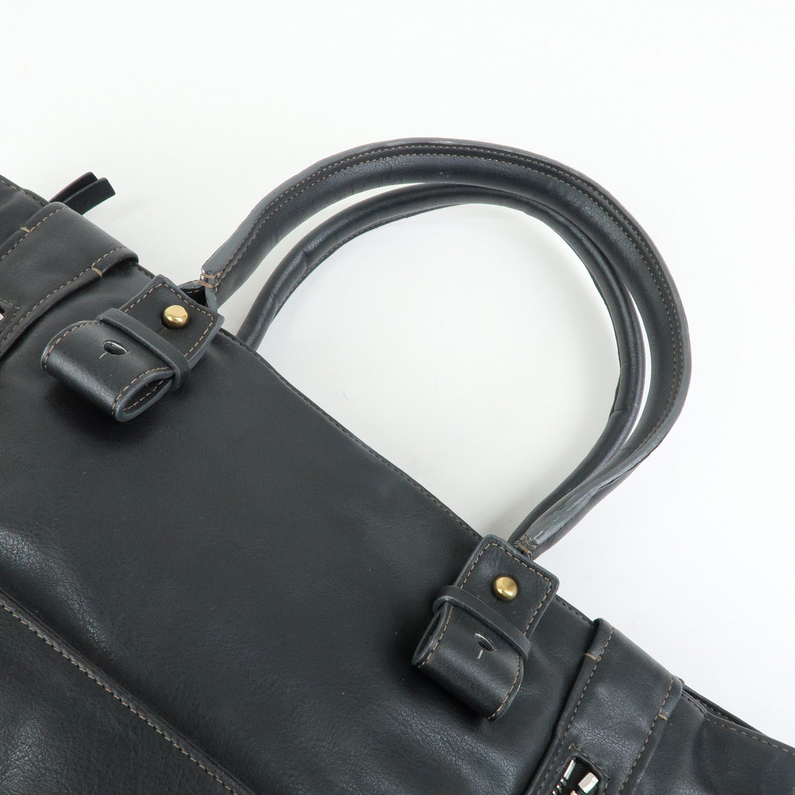 Chloe Eclipse Leather Tote Bag Shoulder Bag Hand Bag Black