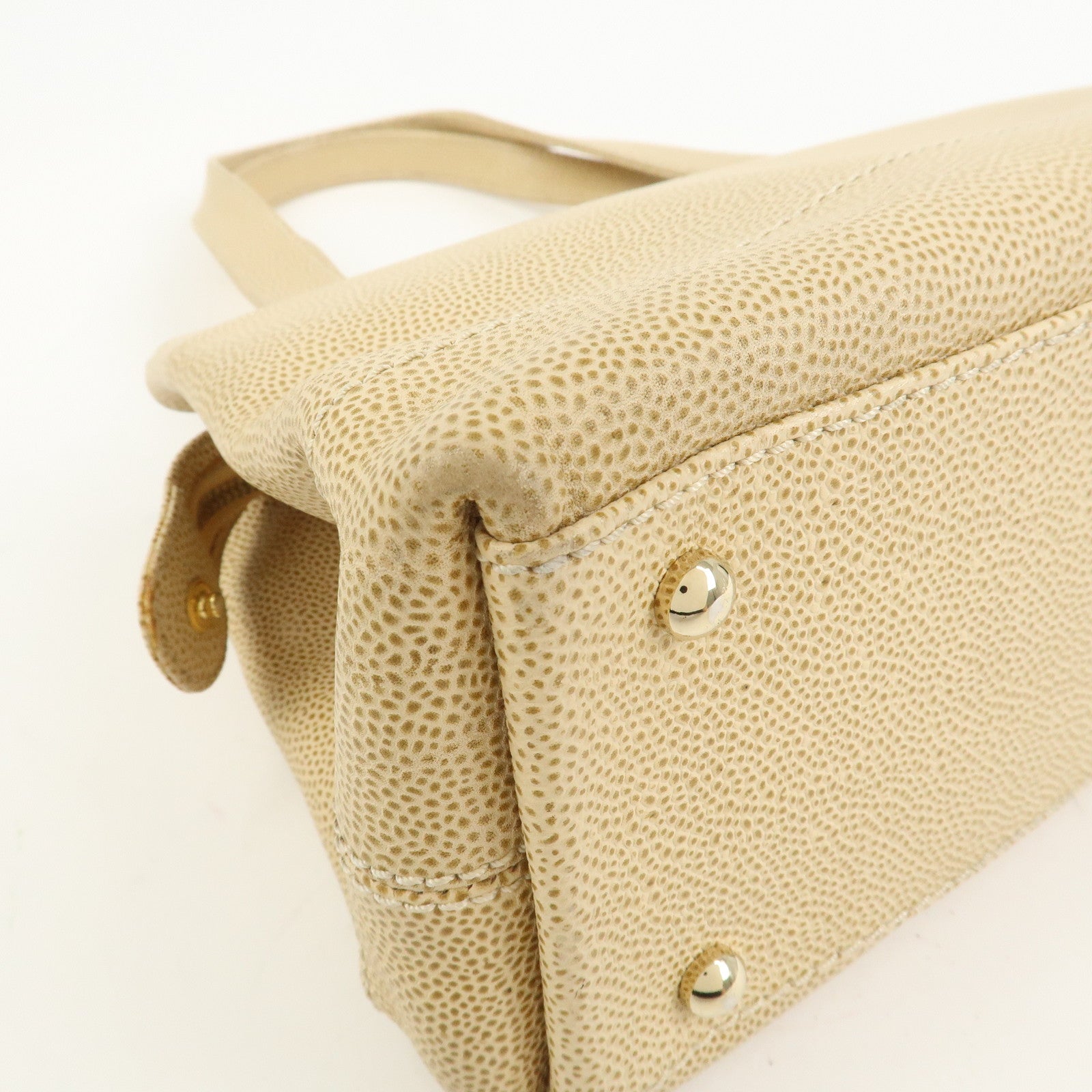 CHANEL COCO Mark Caviarskin Shoulder Bag Hand Bag Beige