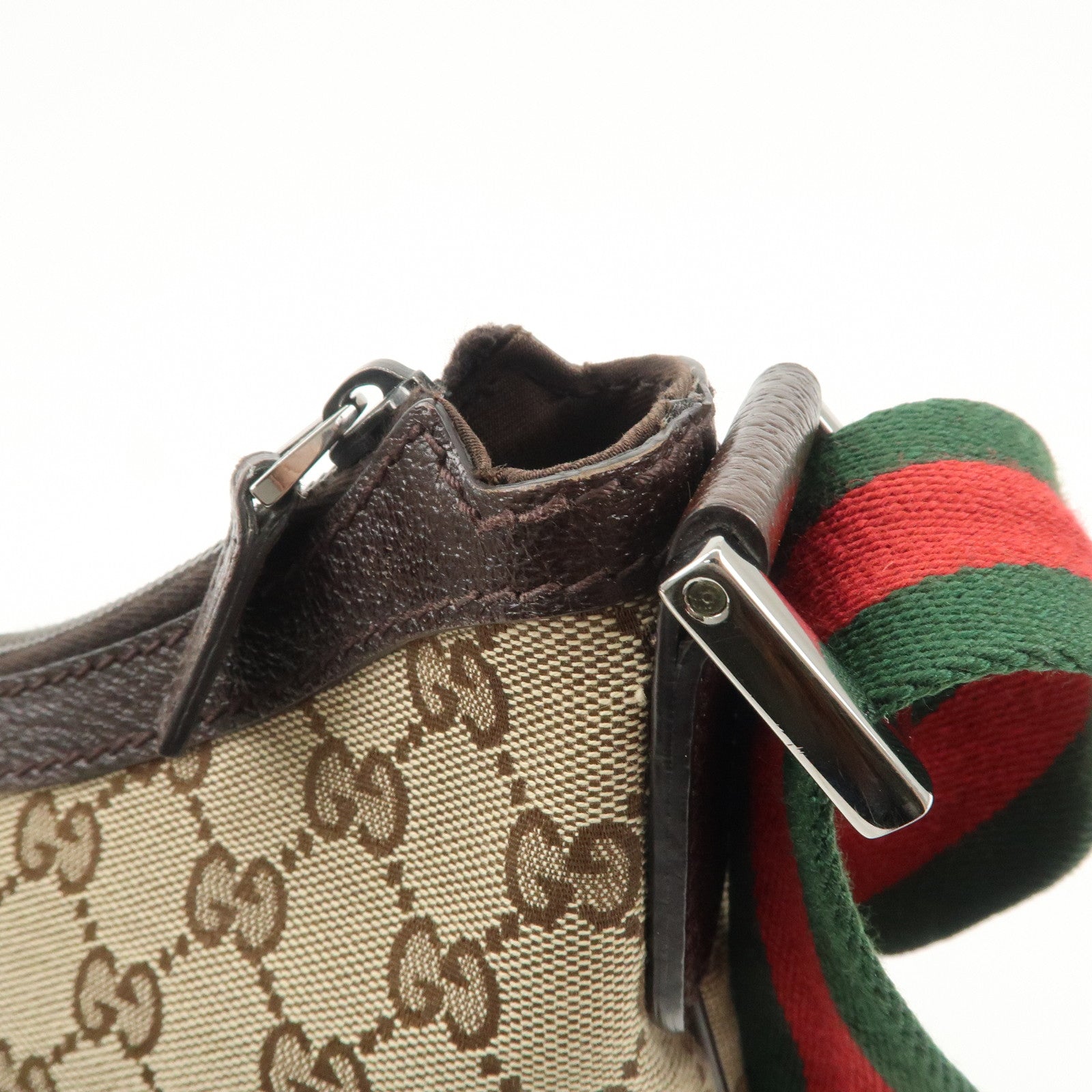 GUCCI Sherry GG Canvas Leather Shoulder Bag Beige Brown 181092