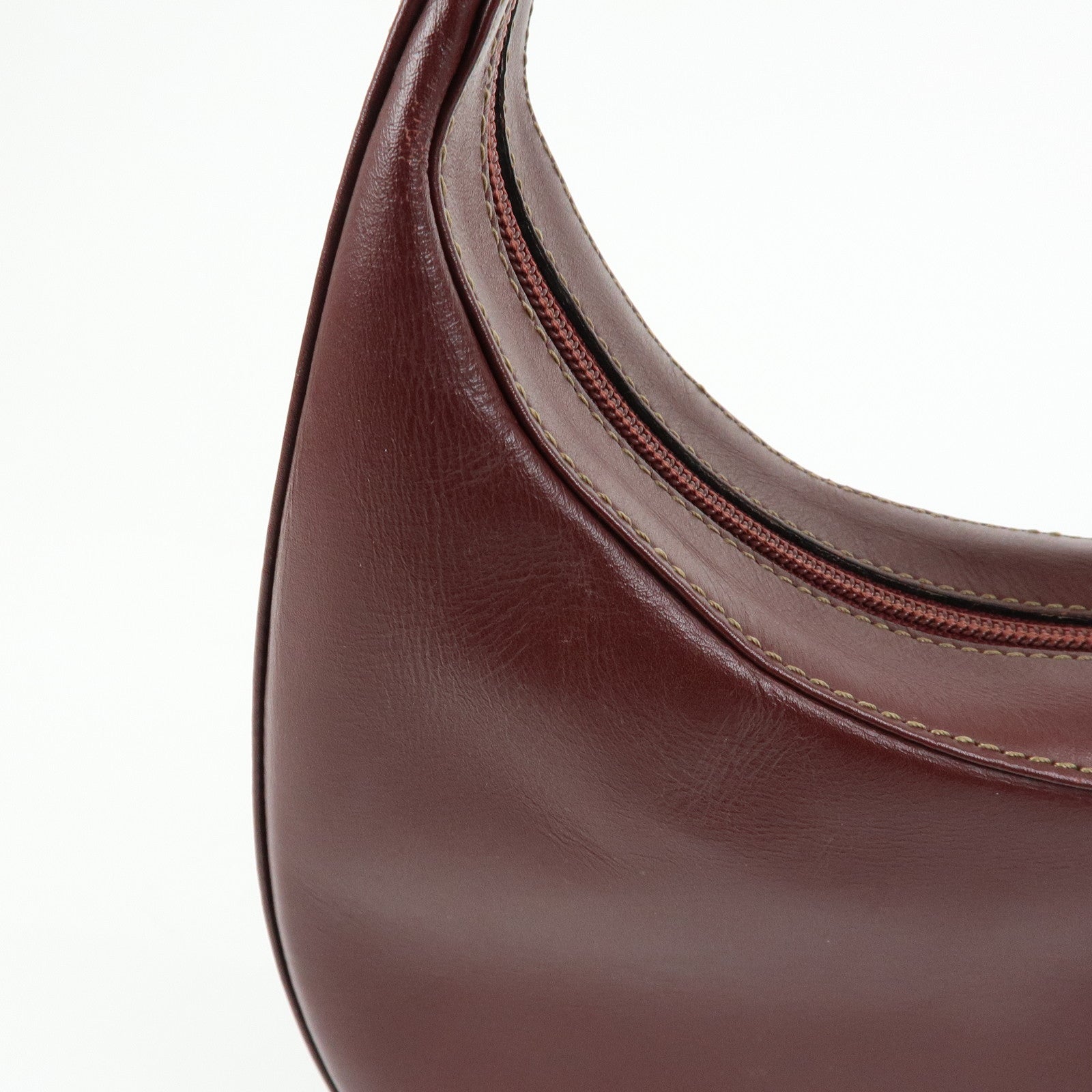 Cartier Must de Cartier Leather Shoulder Bag Hand Bag Bordeaux