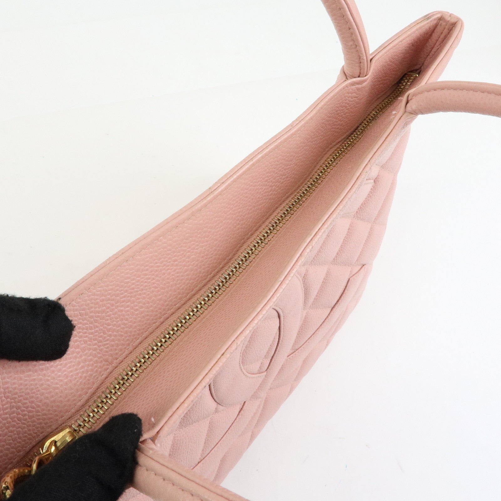 CHANEL Matelasse COCO Mark Medallion Tote Bag Hand Bag Pink A01804