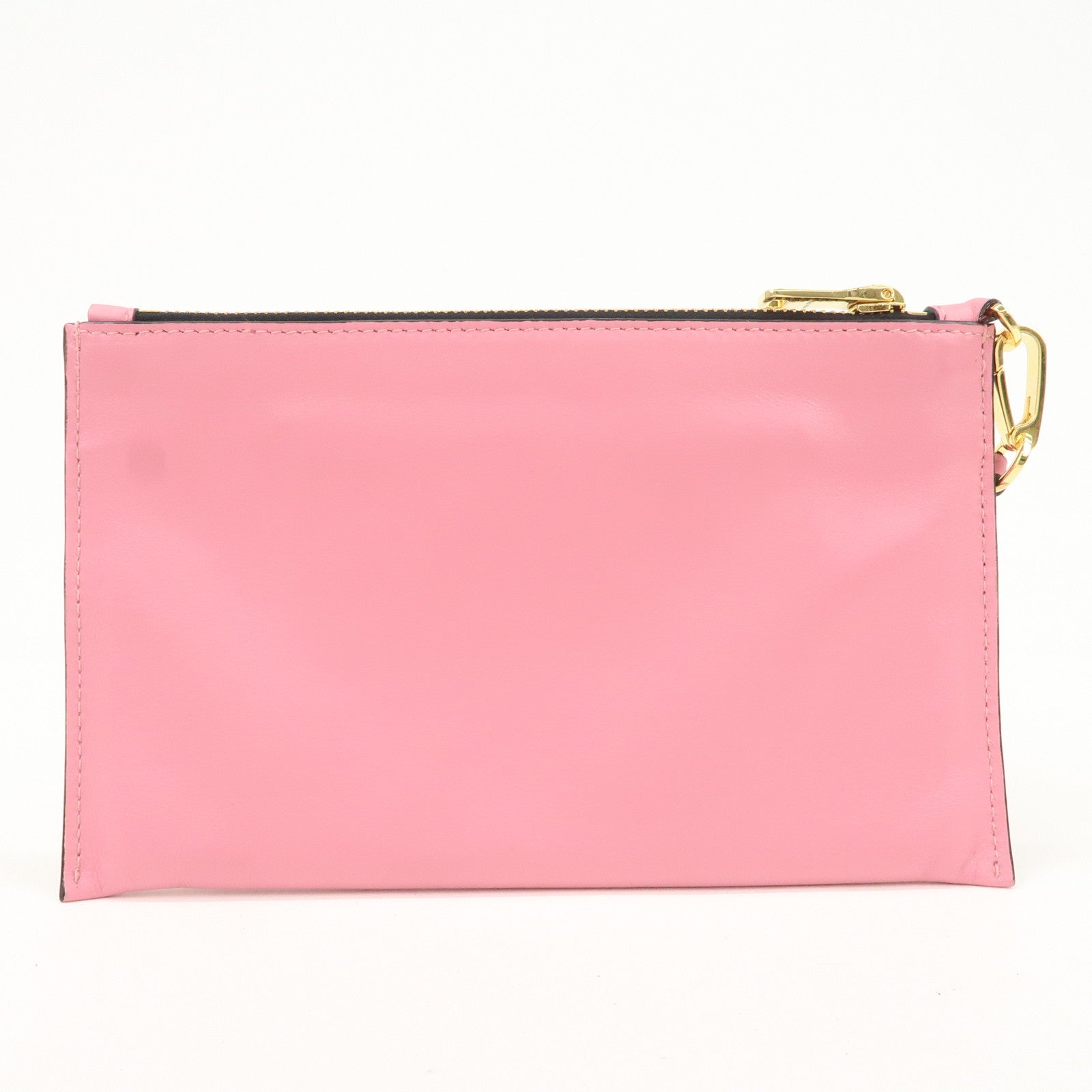 MIUMIU Logo Leather Clutch Bag Pouch Pink 5N1890