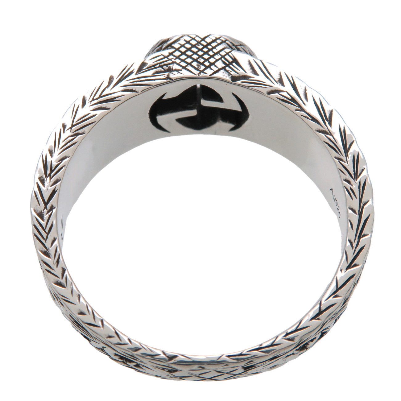 GUCCI Interlocking G Arabesque Ring SV925 Silver #17 US8 EU57