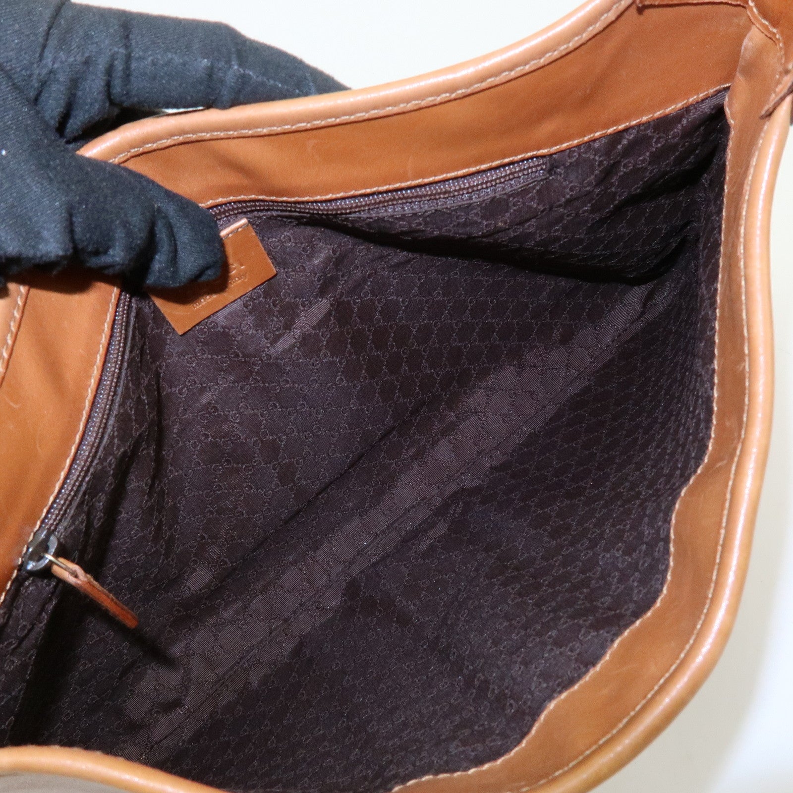 GUCCI Kandinsky Leather Shoulder Bag Hand Bag Brown 001.4057