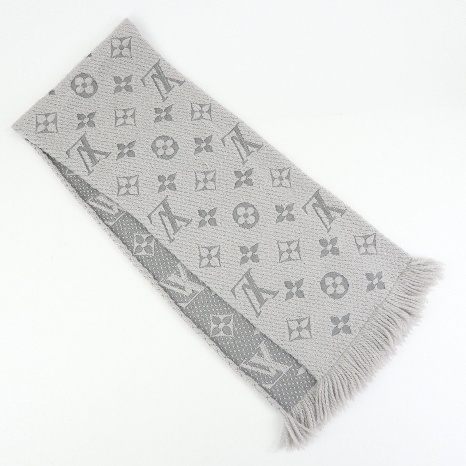 Louis Vuitton Monogram Escharp Logomania Scarf Gris Perle M74742