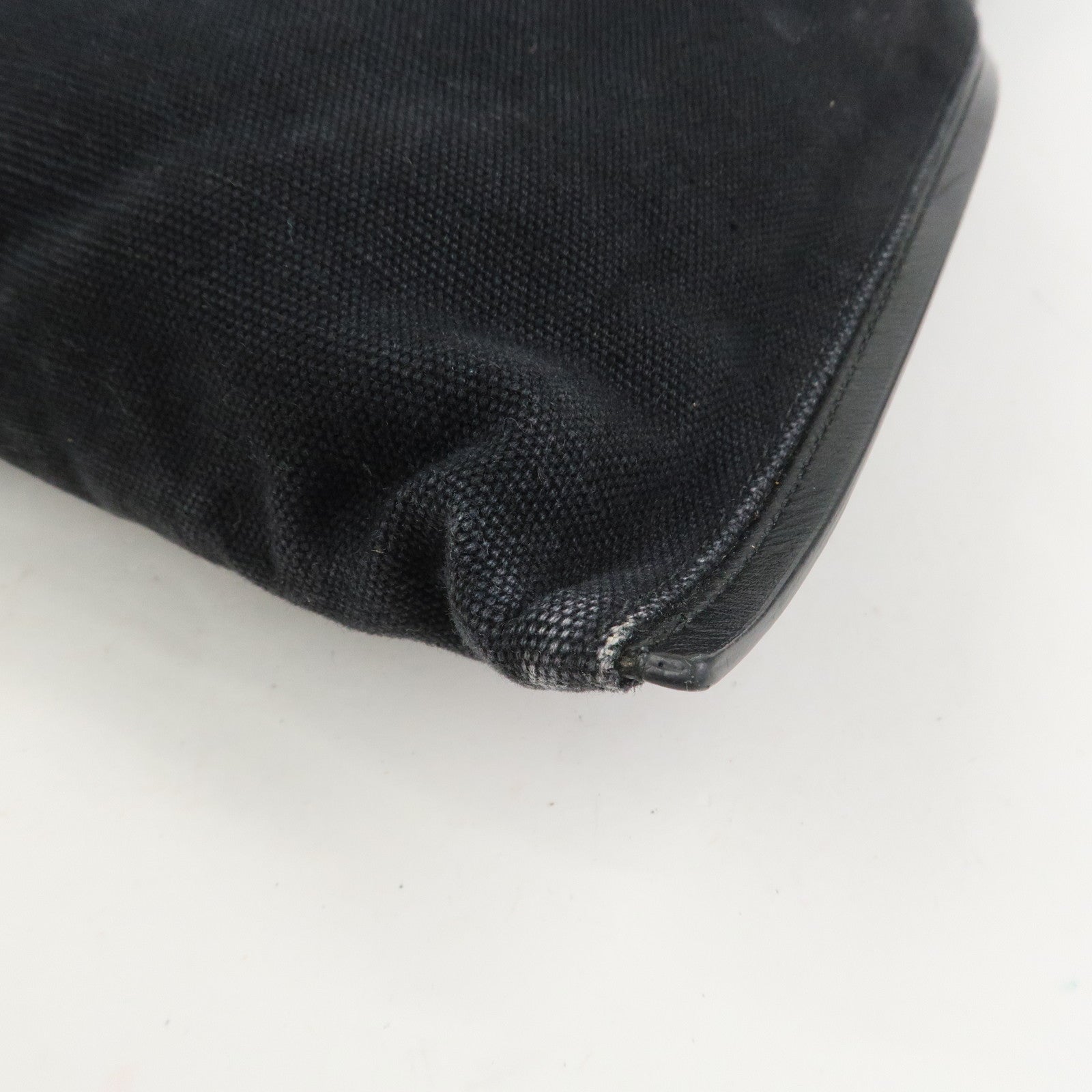 JIL SANDER Canvas Leather Shoulder Bag Crossbody Bag Black