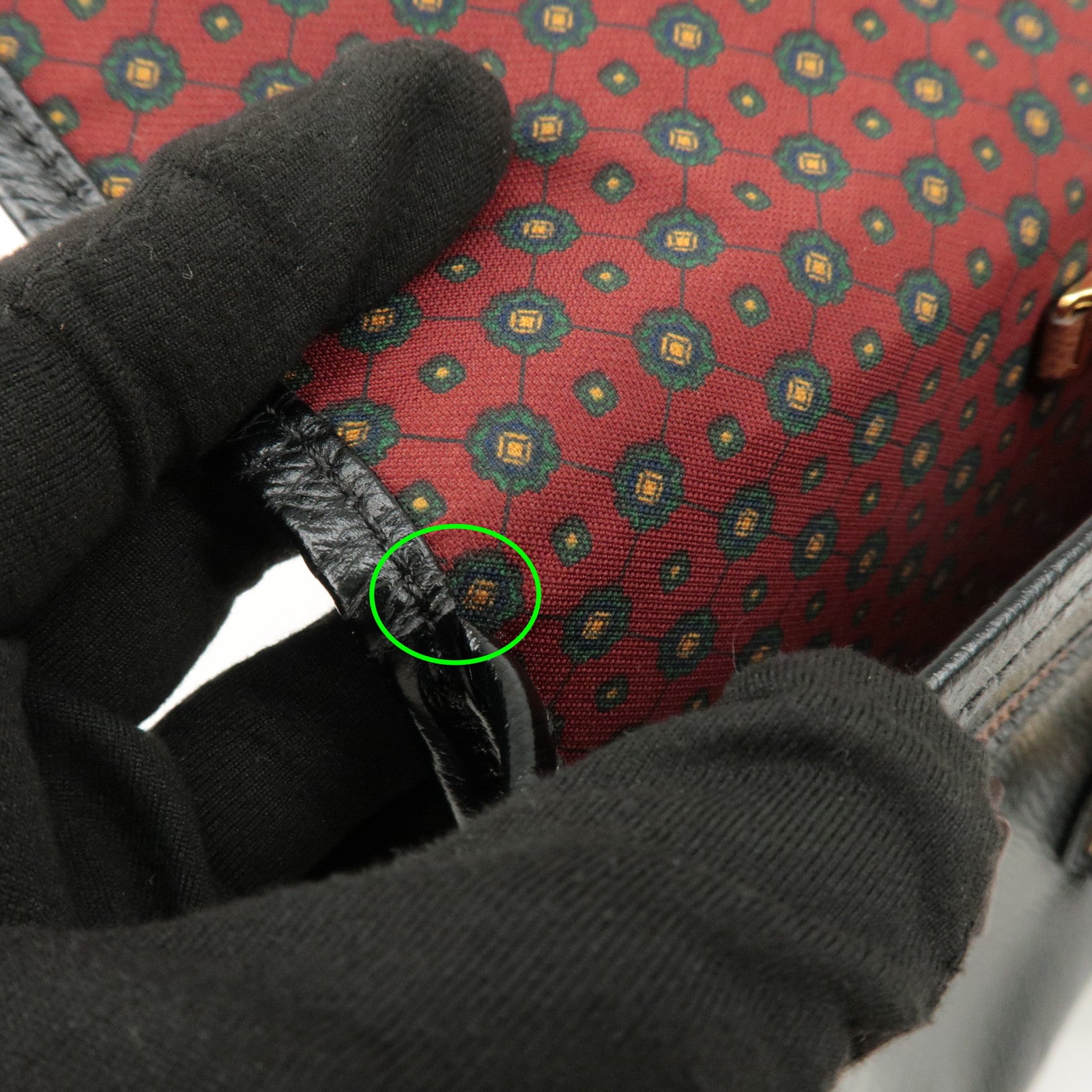 LOEWE Anagram Leather Shoulder bag Black Gold Hardware Used