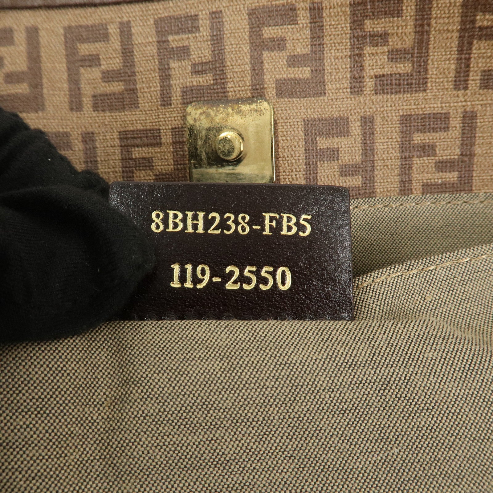 FENDI Zucchino PVC Tote Bag Shoulder Bag Hand Bag Brown 8BH238