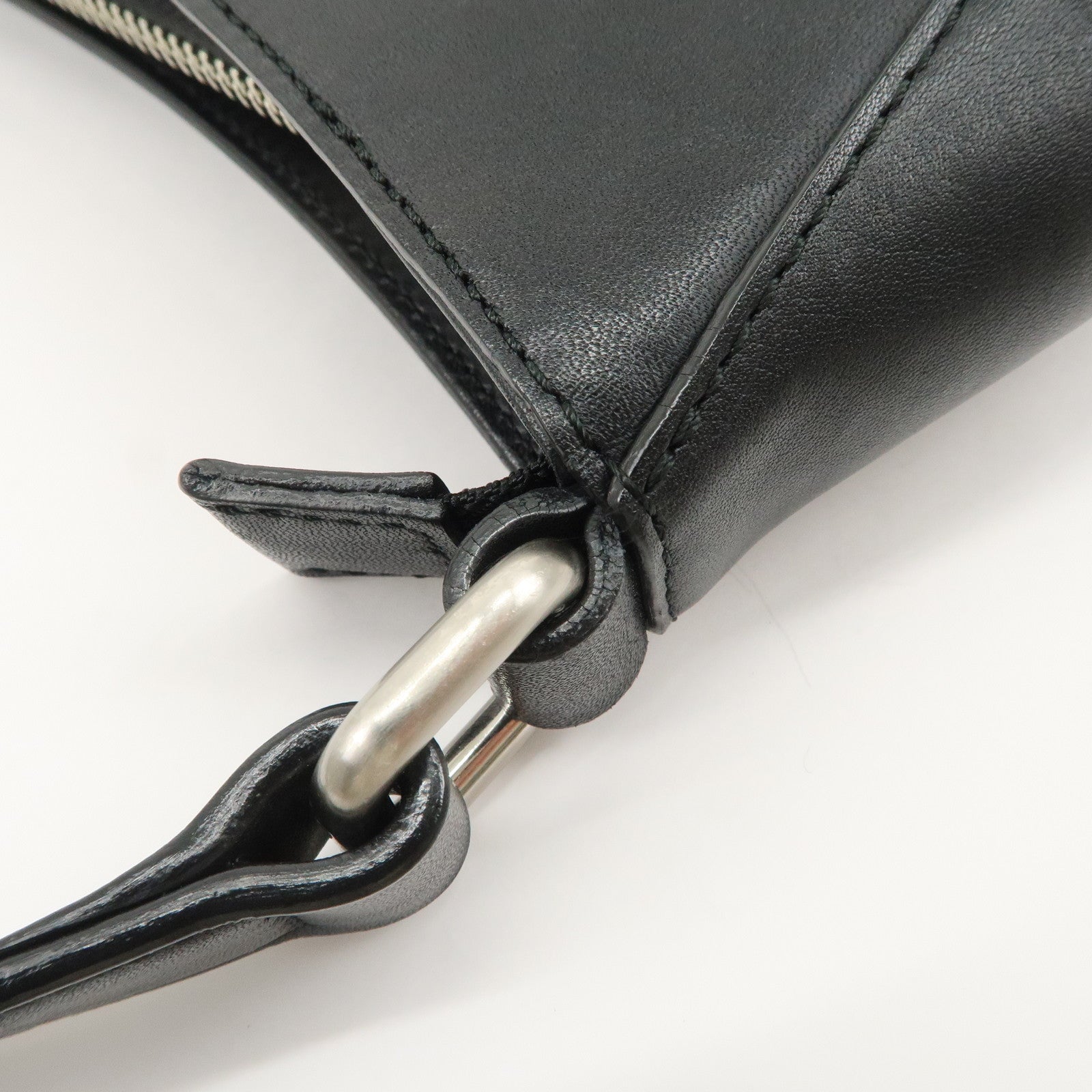 BUBERRY Logo Leather Shoulder Bag Hand Bag Black Used