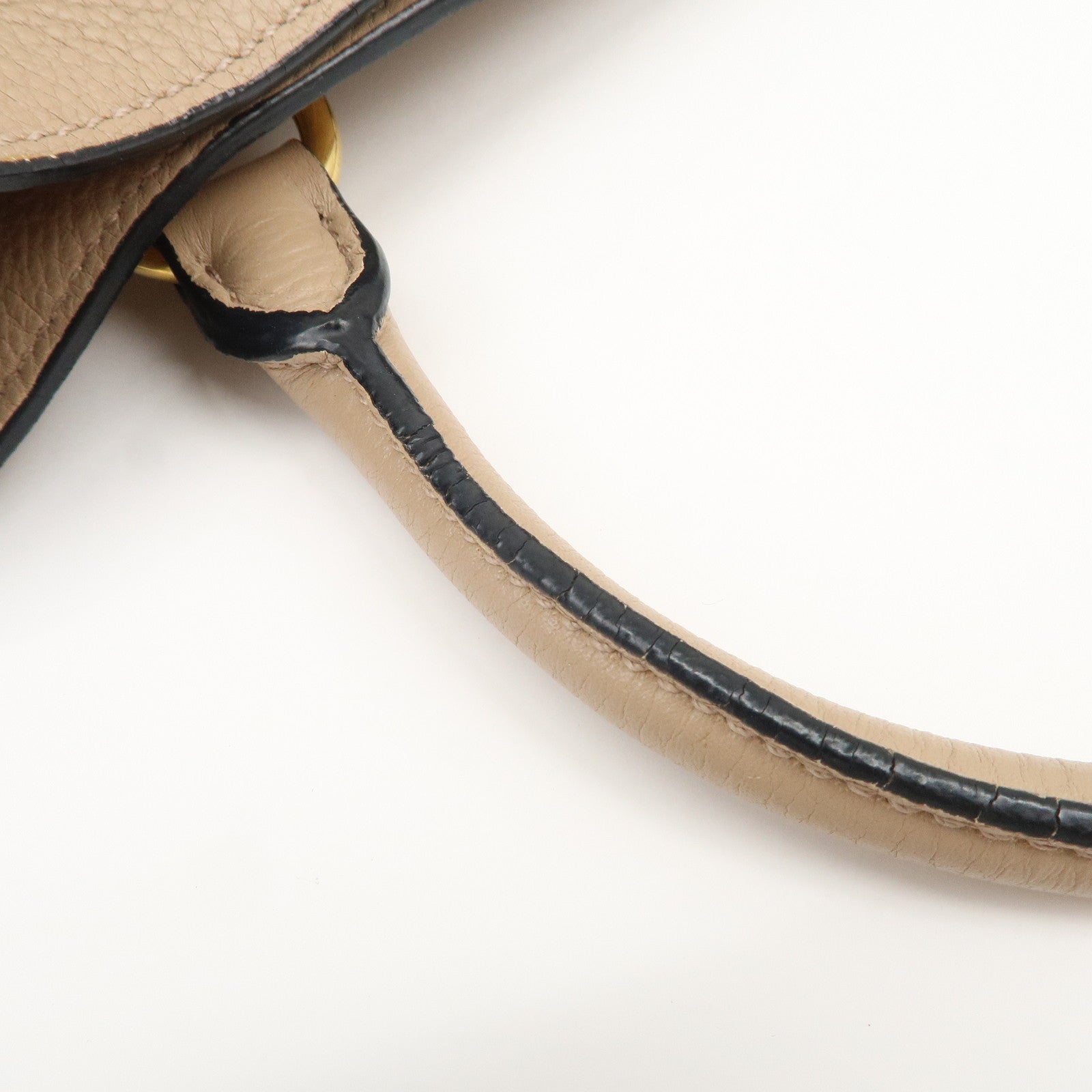 PRADA Logo Leather 2Way Shoulder Bag Hand Bag Pink Beige 1BG044