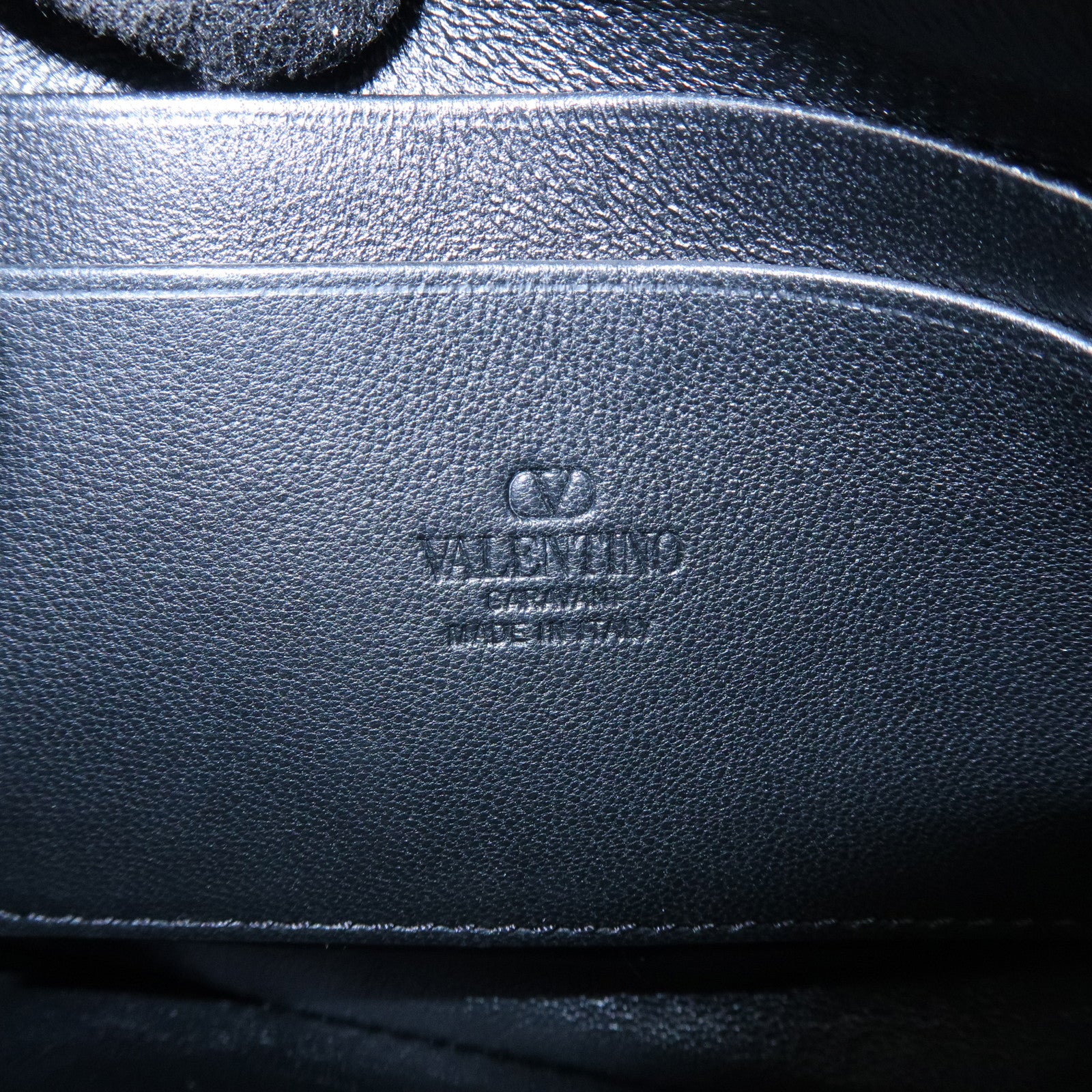 VALENTINO Viva Superstar Leather Cosmetic Jewelry Pouch Ivory Black