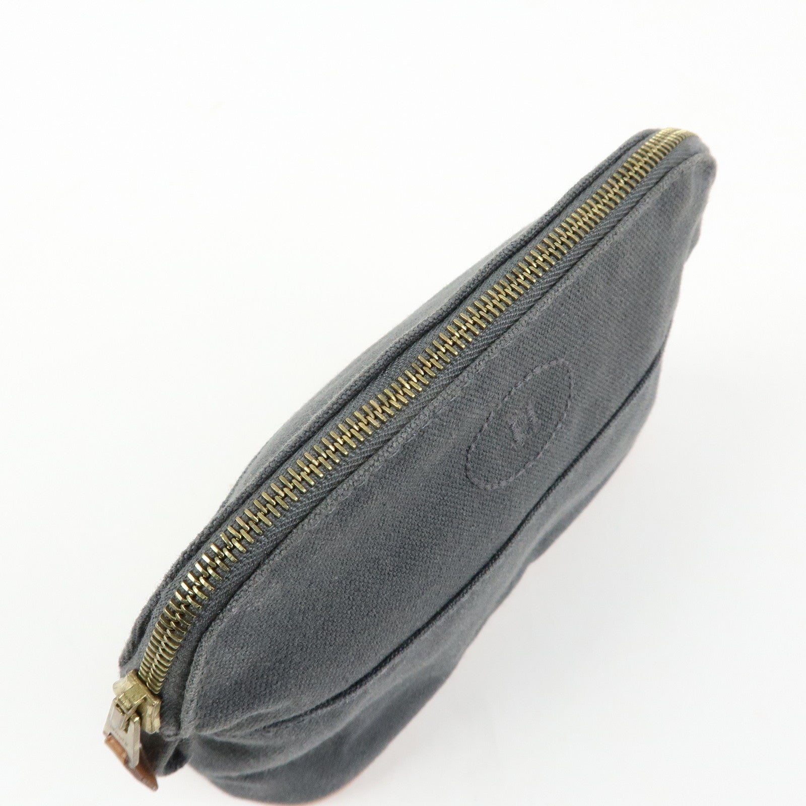 HERMES Set of 2 Bolide Mini 16 Canvas Leather Pouch Pink Grey