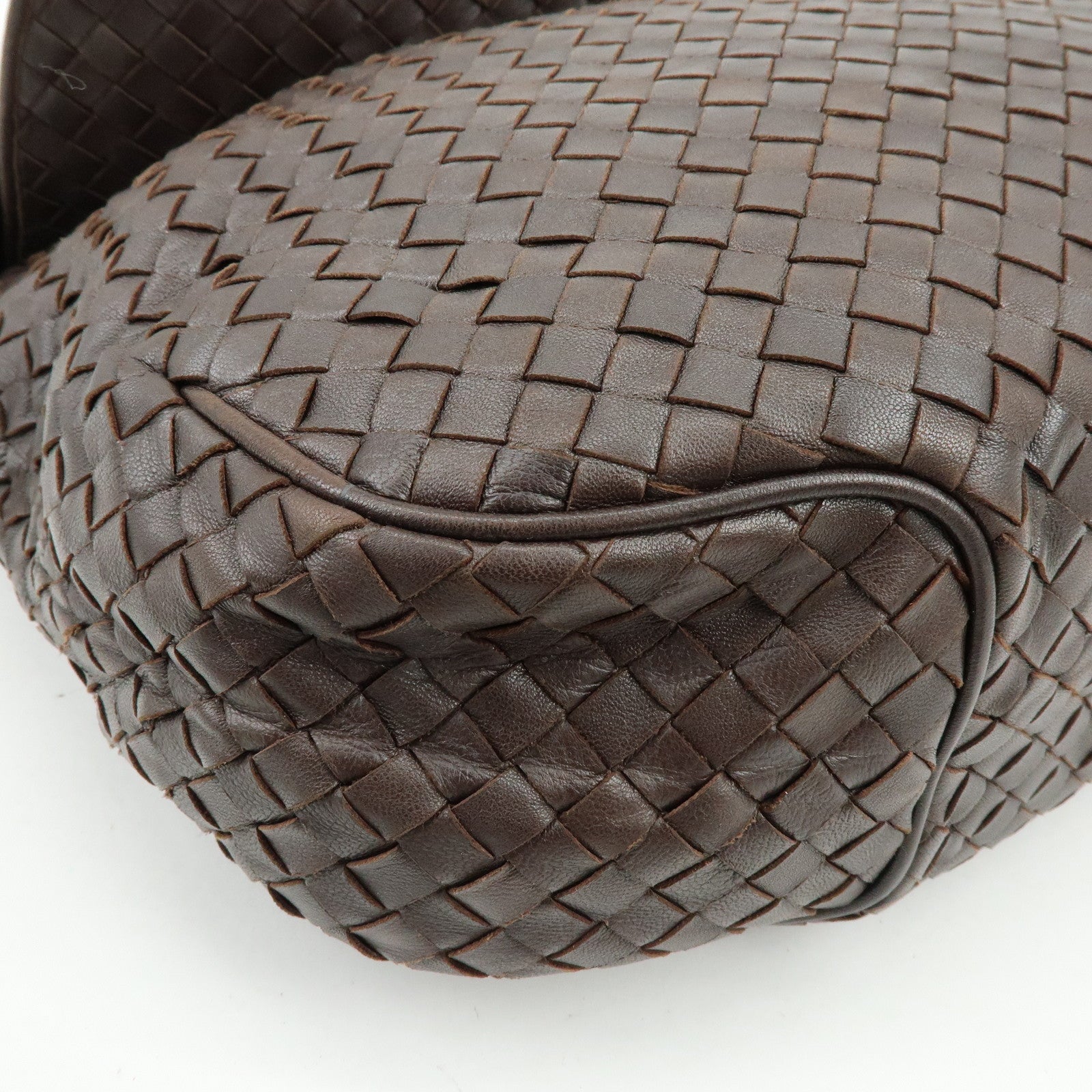 BOTTEGA VENETA Intrecciato Leather Shoulder Bag Brown 174741