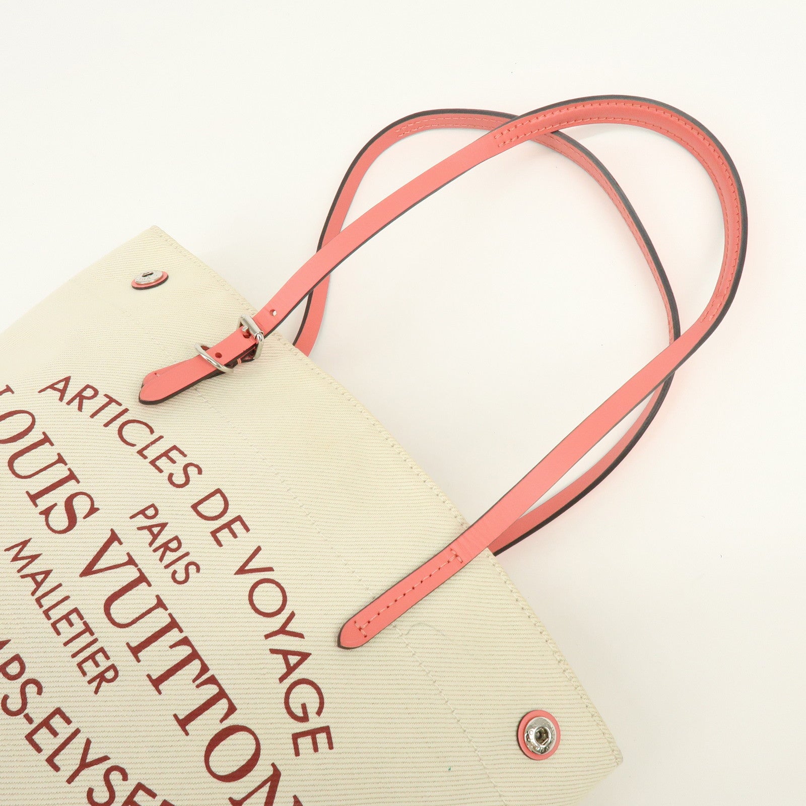 Louis Vuitton Canvas Leather Cabas PM Hand Bag Corail M94505