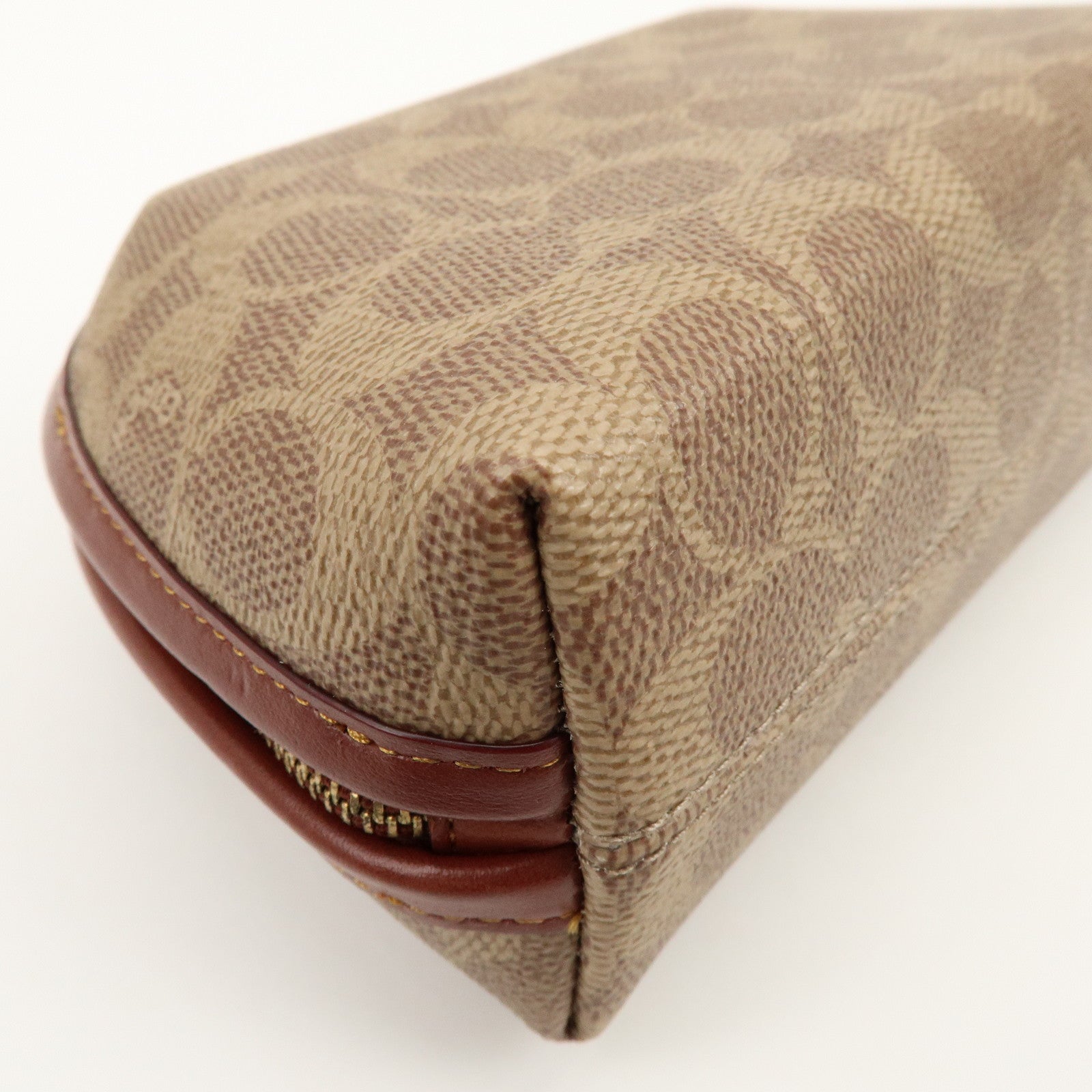 Coach Signature PVC Pouch Cosmetic Pouch Brown