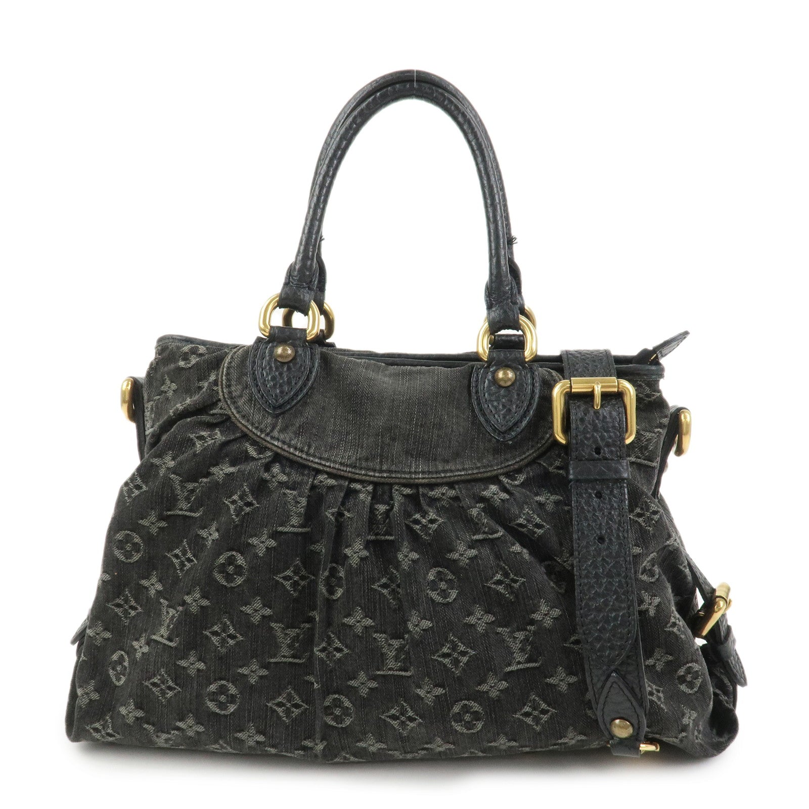 Louis Vuitton Monogram Denim Neo Cabby MM 2Way Bag Noir M95351