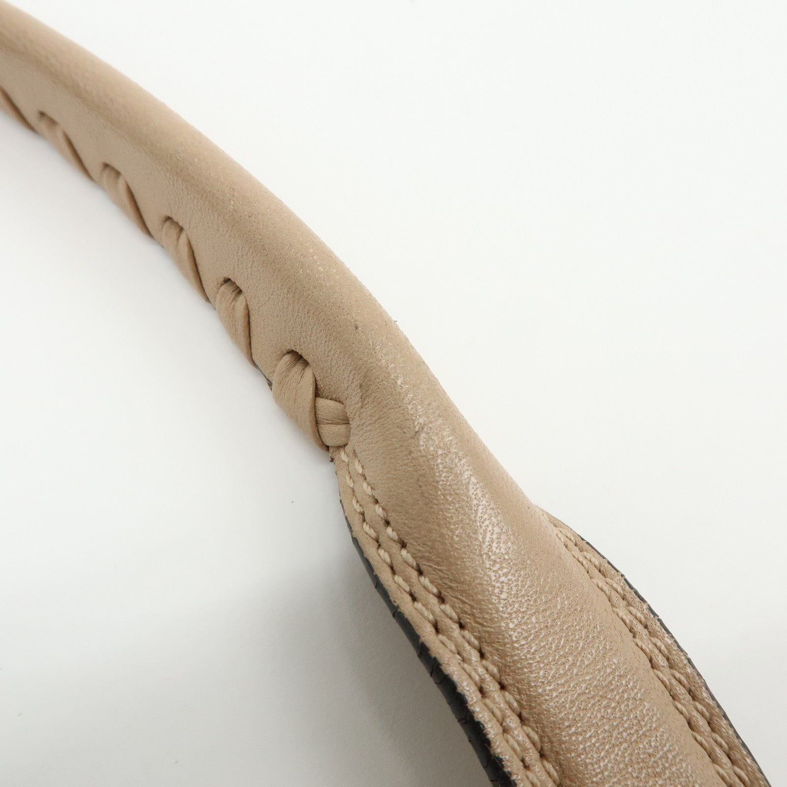 LOEWE Anagram Leather Mini Boston Bag Tote Hand Shoulder Bag Beige