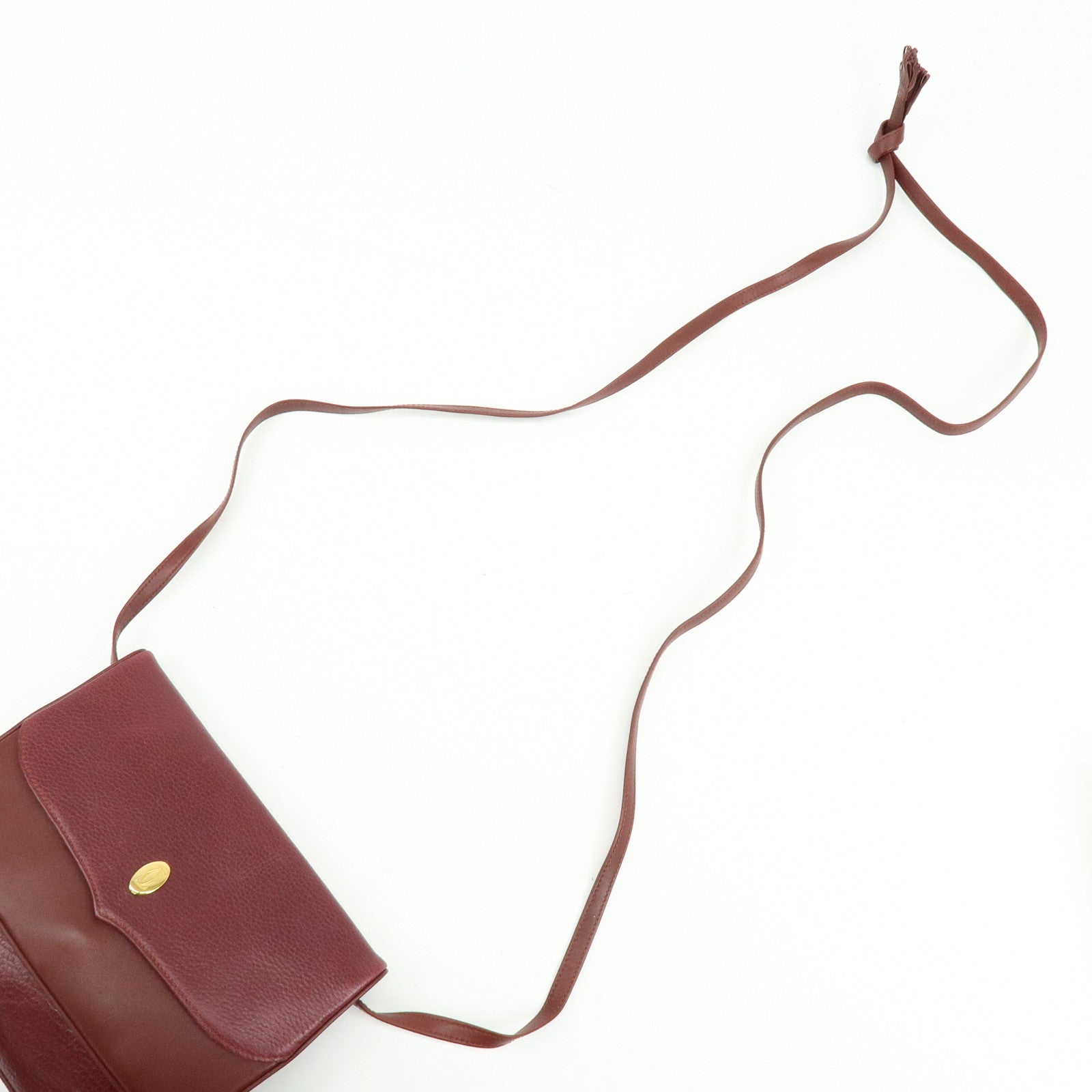 Cartier Must de Cartier Leather Shoulder Bag Crossbody Bag Bordeaux