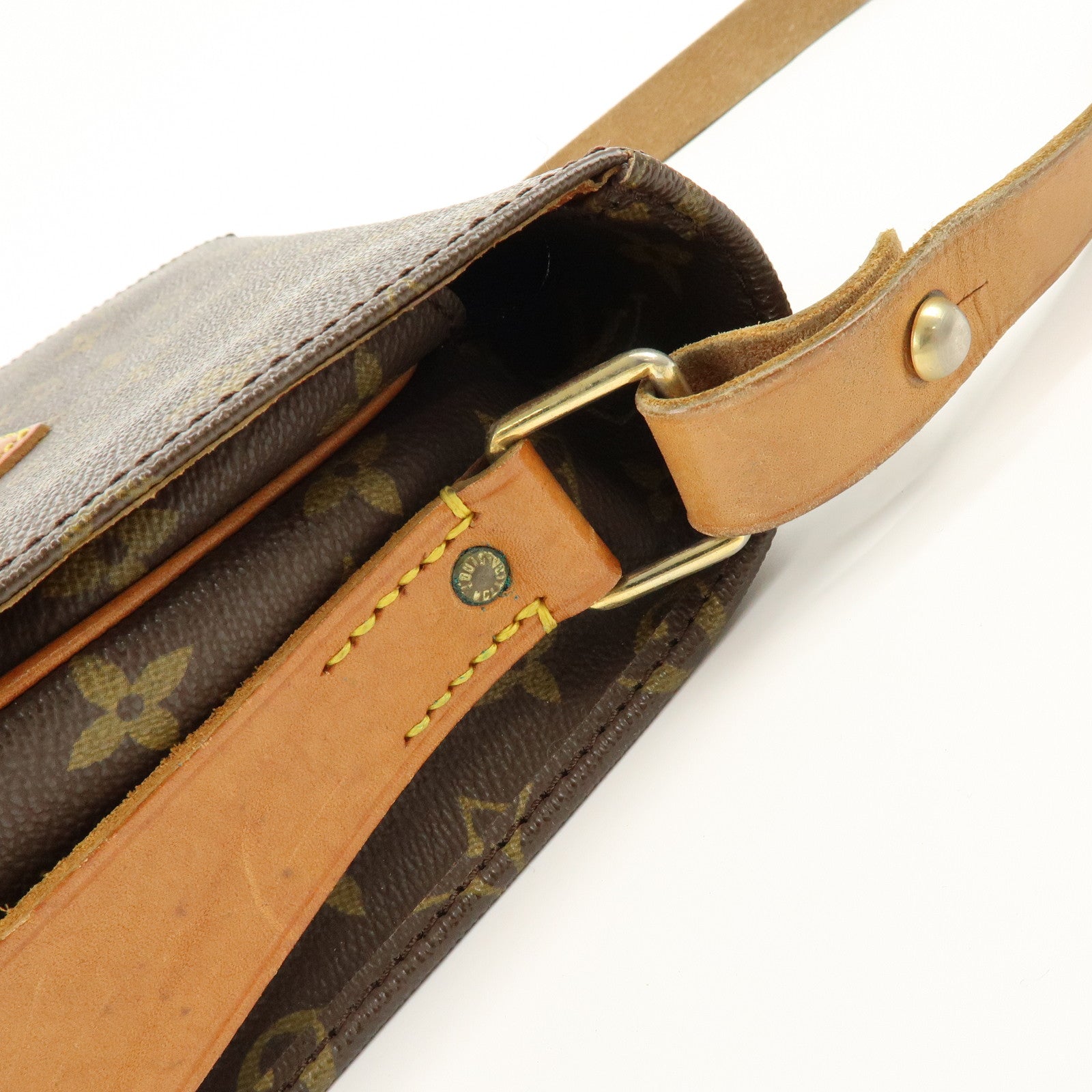 Louis Vuitton Monogram Cartouchiere MM Shoulder Bag Brown M51253