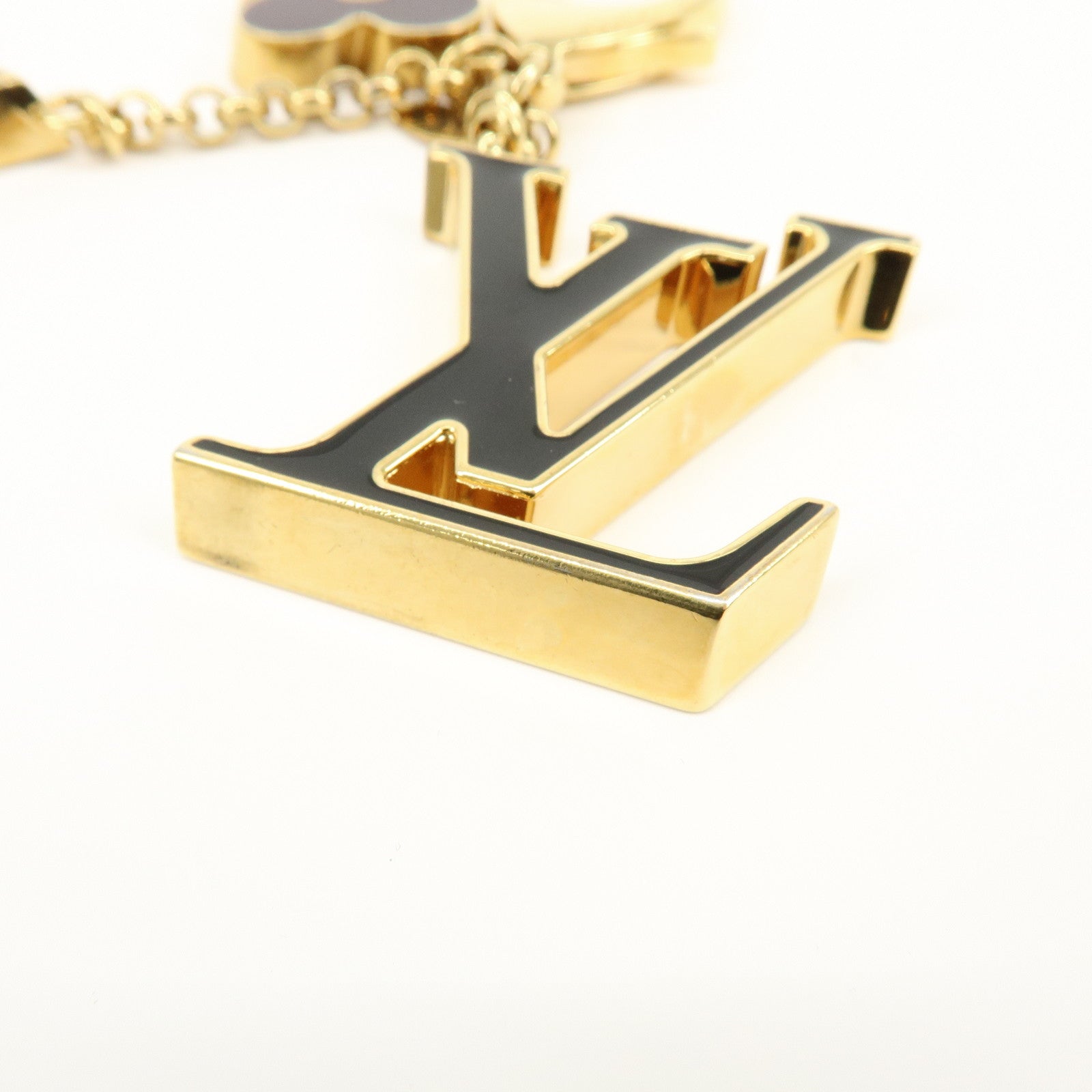 Louis Vuitton Fleur de Monogram Key Chain Bag Charm Gold M67119