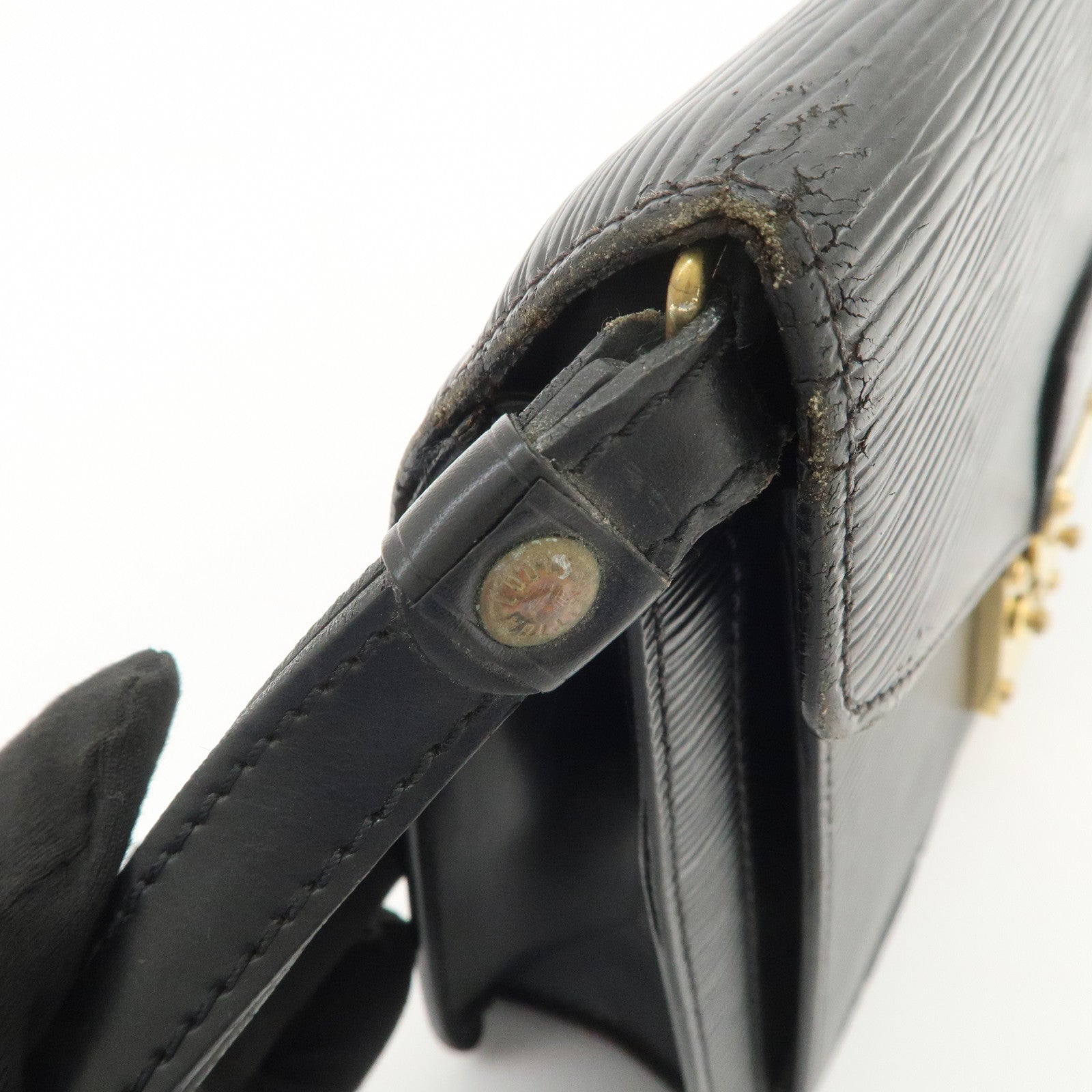 Louis Vuitton Epi Sellier Dragonne Clutch Bag Noir Black M52612