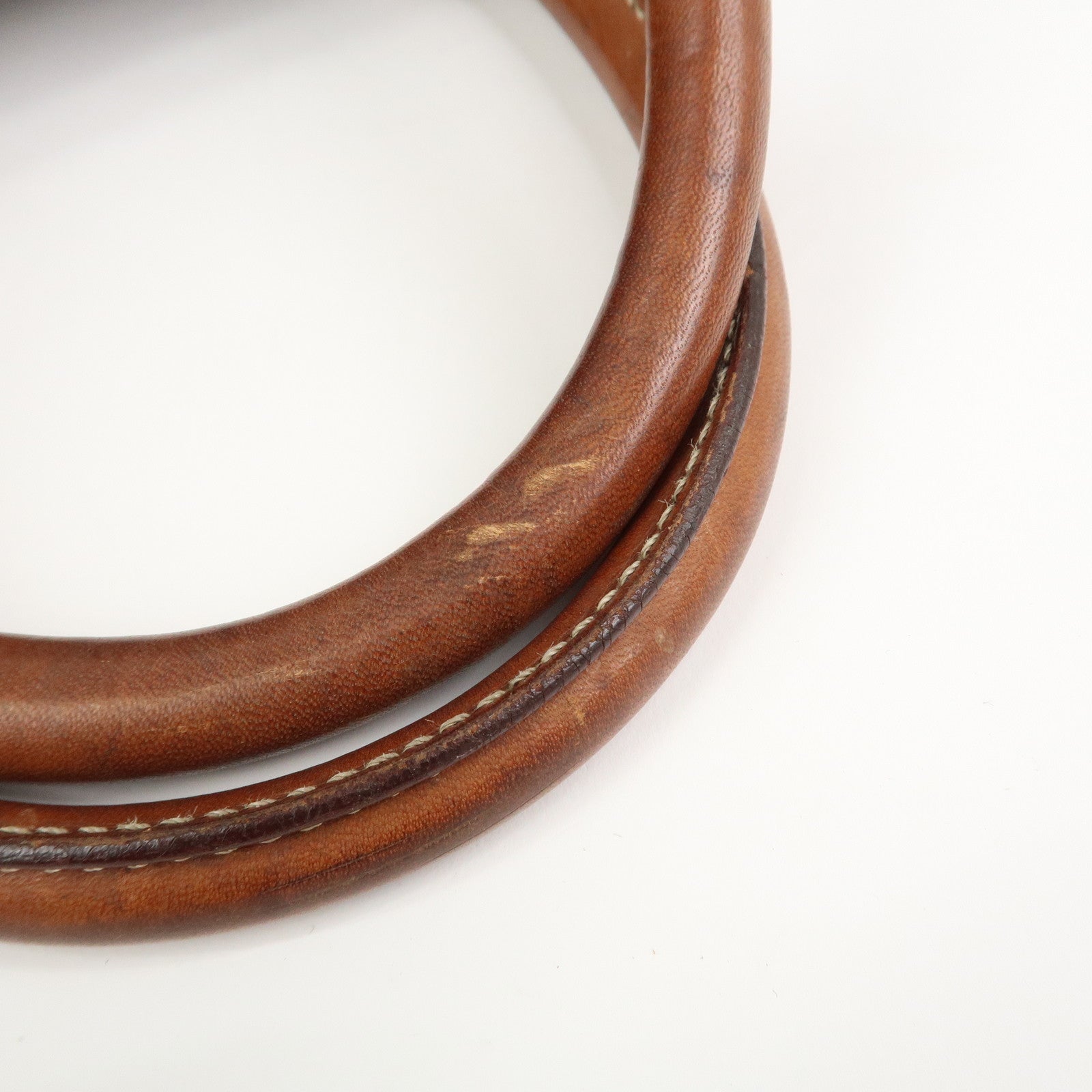 CELINE Macadam PVC Canvas Leather Boston Bag Hand Bag Brown