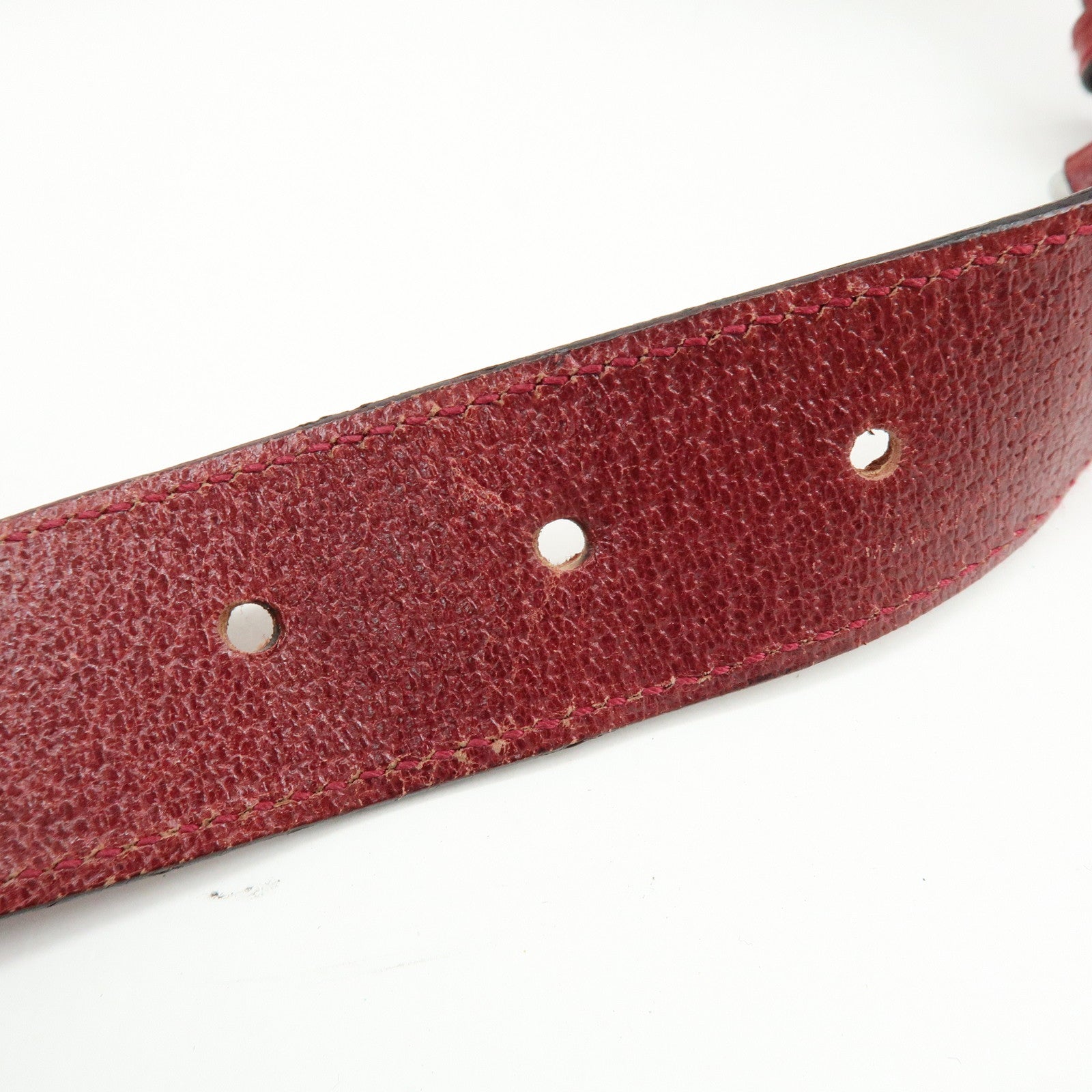 GUCCI GG Canvas Leather Shoulder Bag Crossbody Bag Beige Burgundy