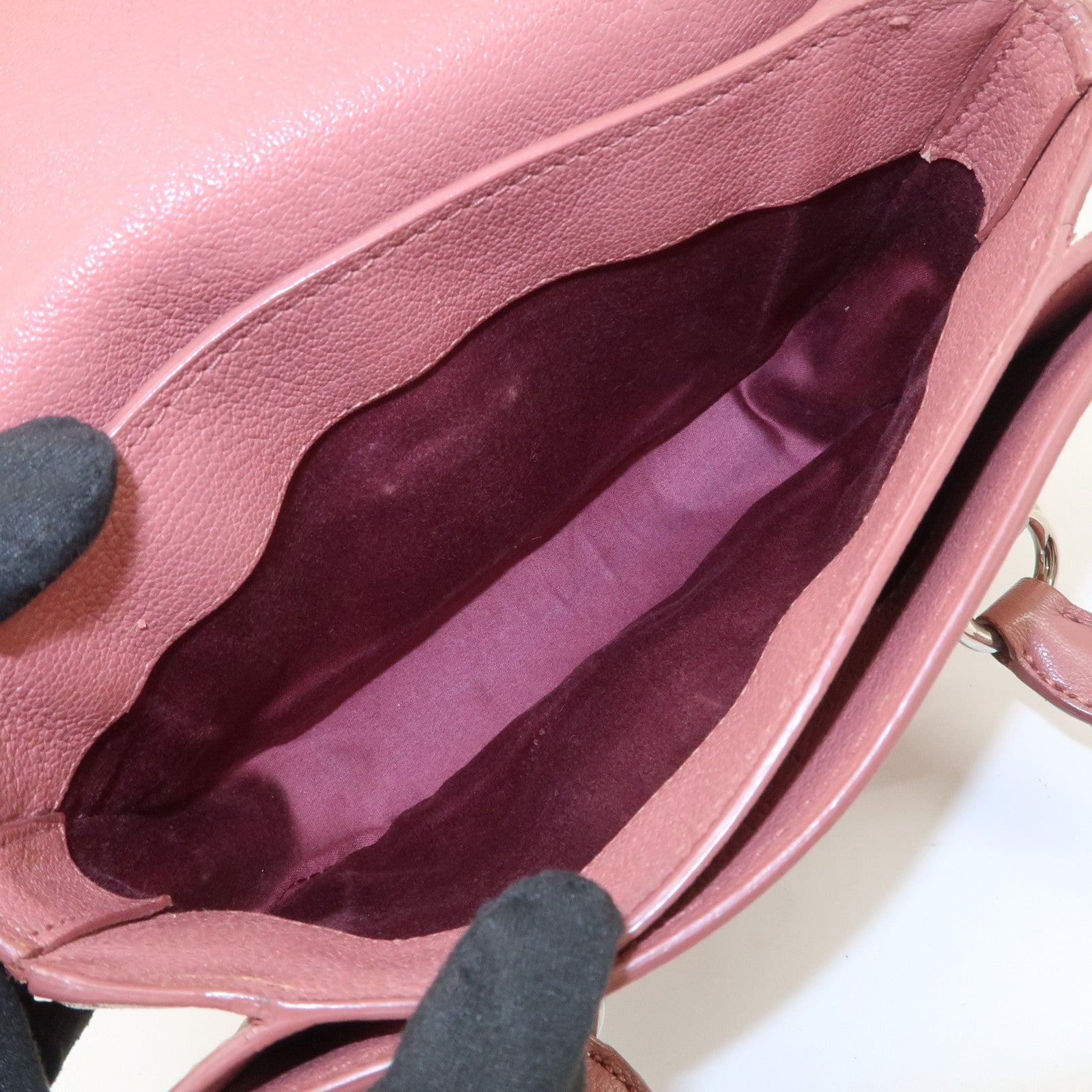 MIU MIU Madras Leather 2WAY Bag Hand Bag Shoulder Bag Pink RN1020