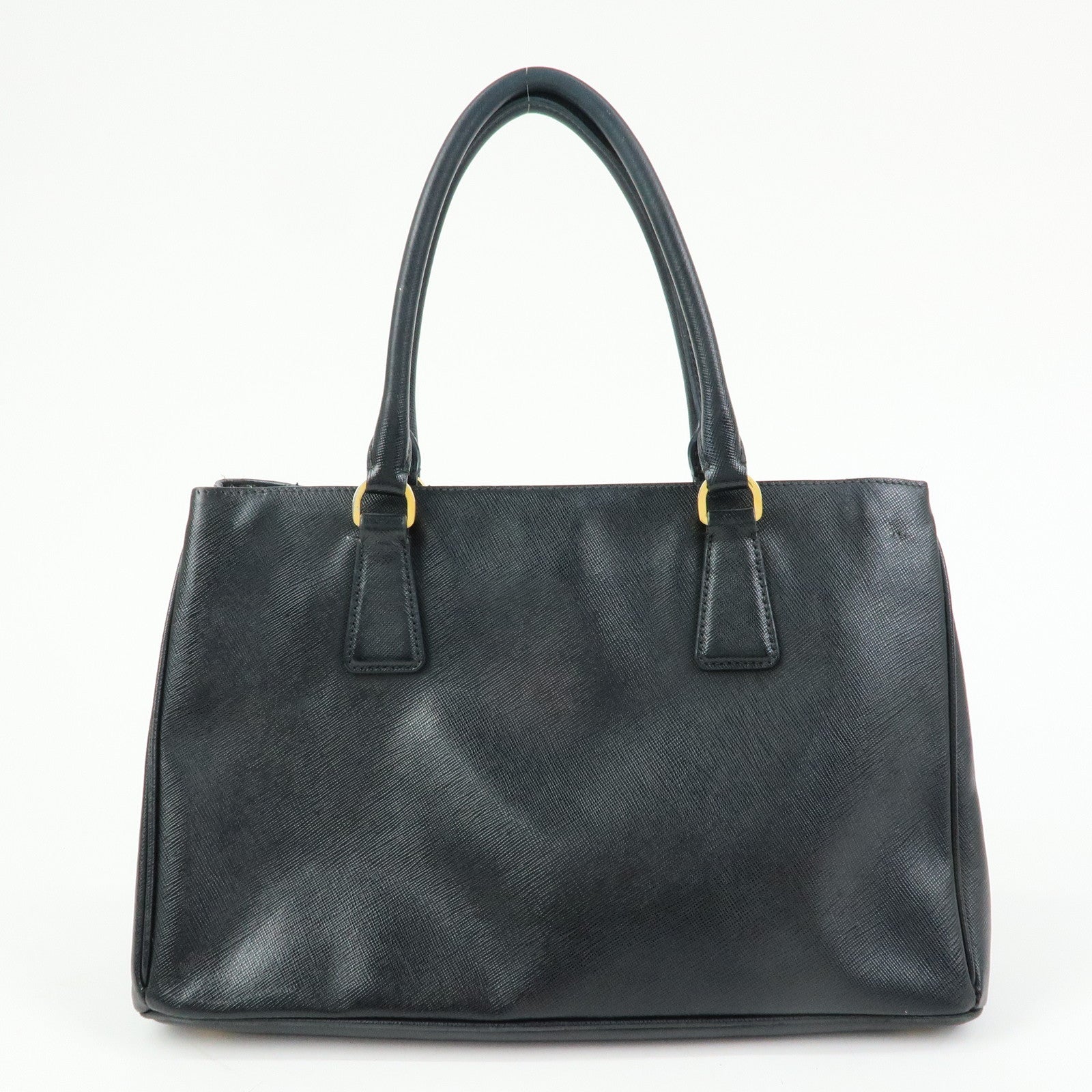 PRADA Triangle Logo Galleria Saffiano Leather 2Way Bag Black 1BA274