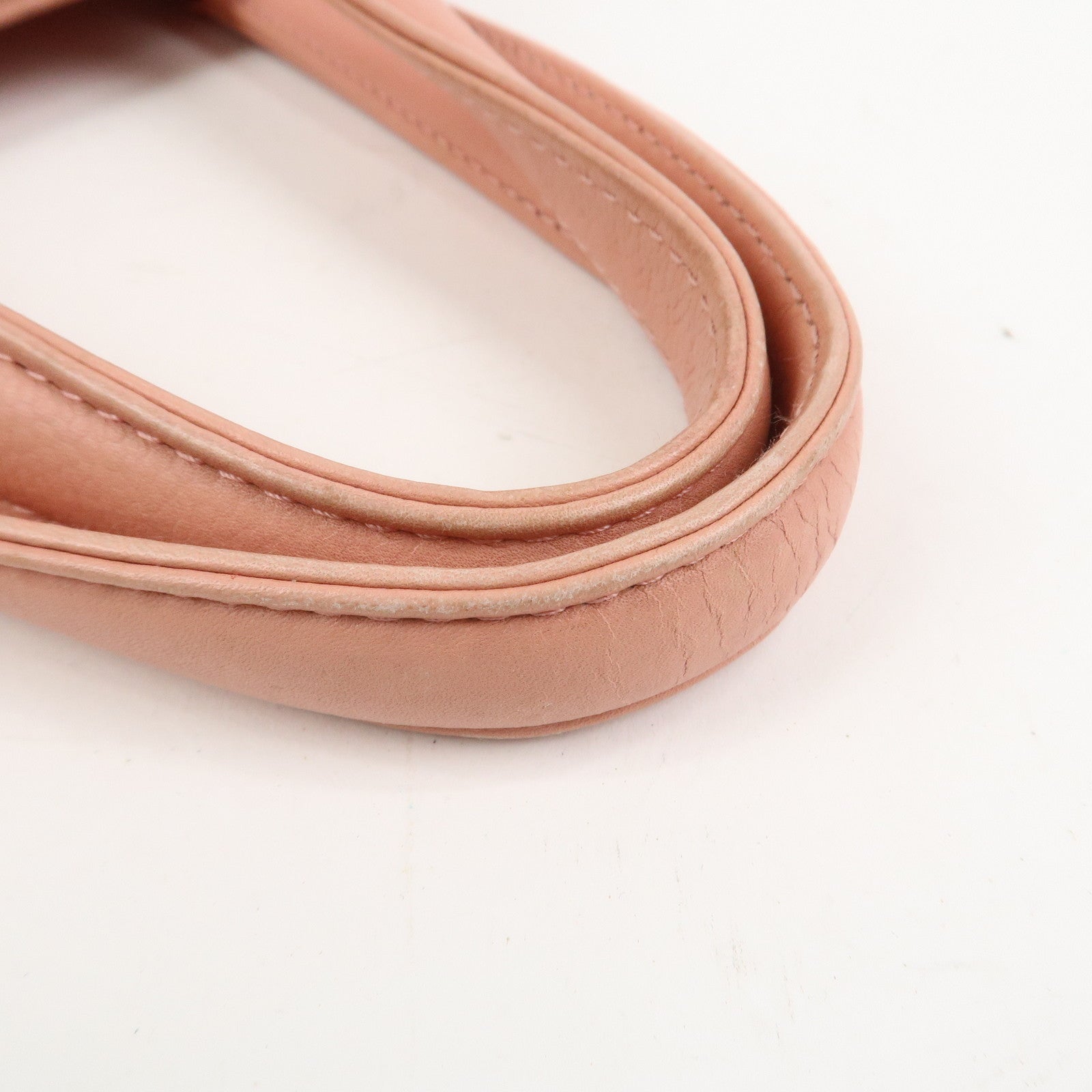 CHANEL Chocolate Bar Calf Leather Boston Bag Hand Bag Pink