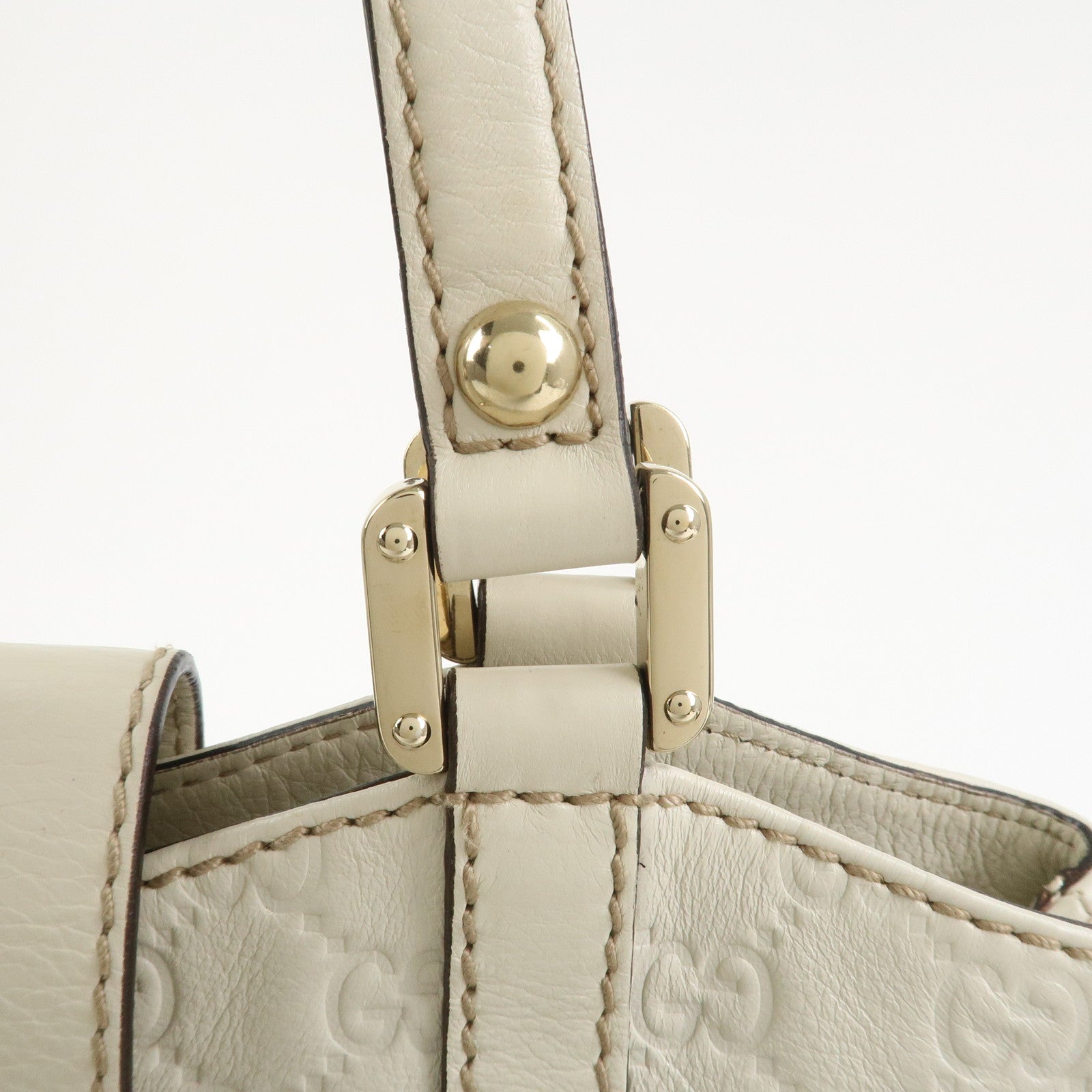 GUCCI Guccissima Leather Tote Bag Shoulder Bag White 211935