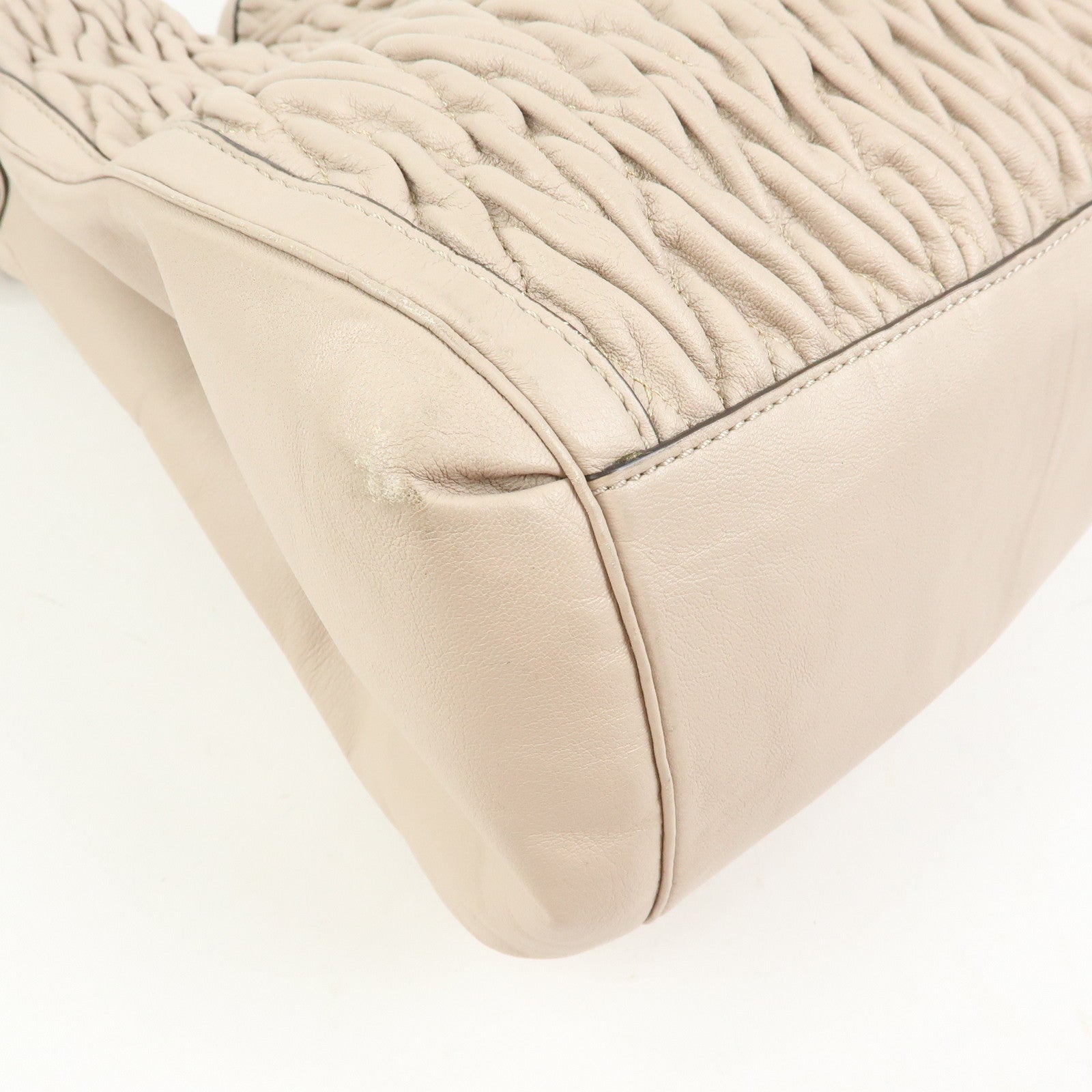 COACH Madison Leather Shoulder Bag Hand Bag Pink Beige